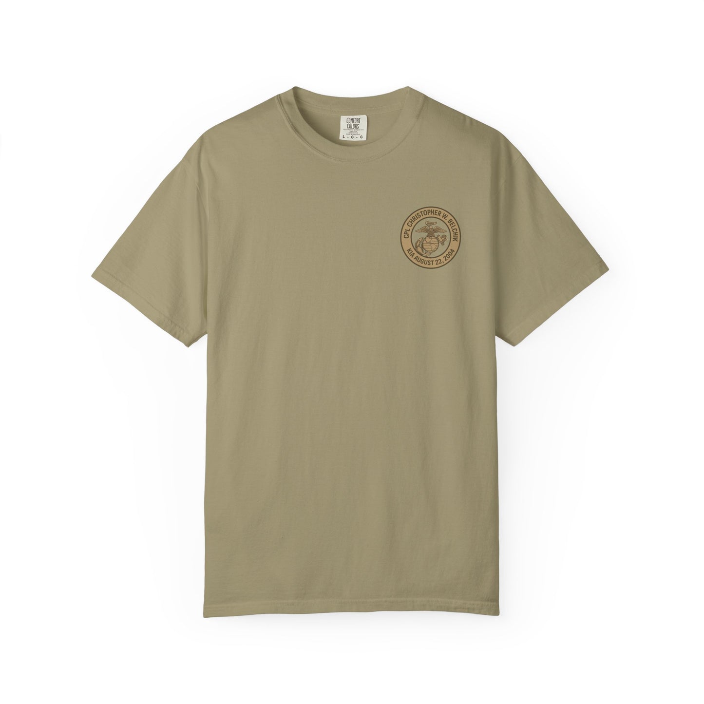 Cpl. Christopher W. Belchik Women's Memorial T-Shirt | Unisex Garment-Dyed Tee, Tribute Shirt, Veterans Gift, Casual Wear, Memorial Day Apparel