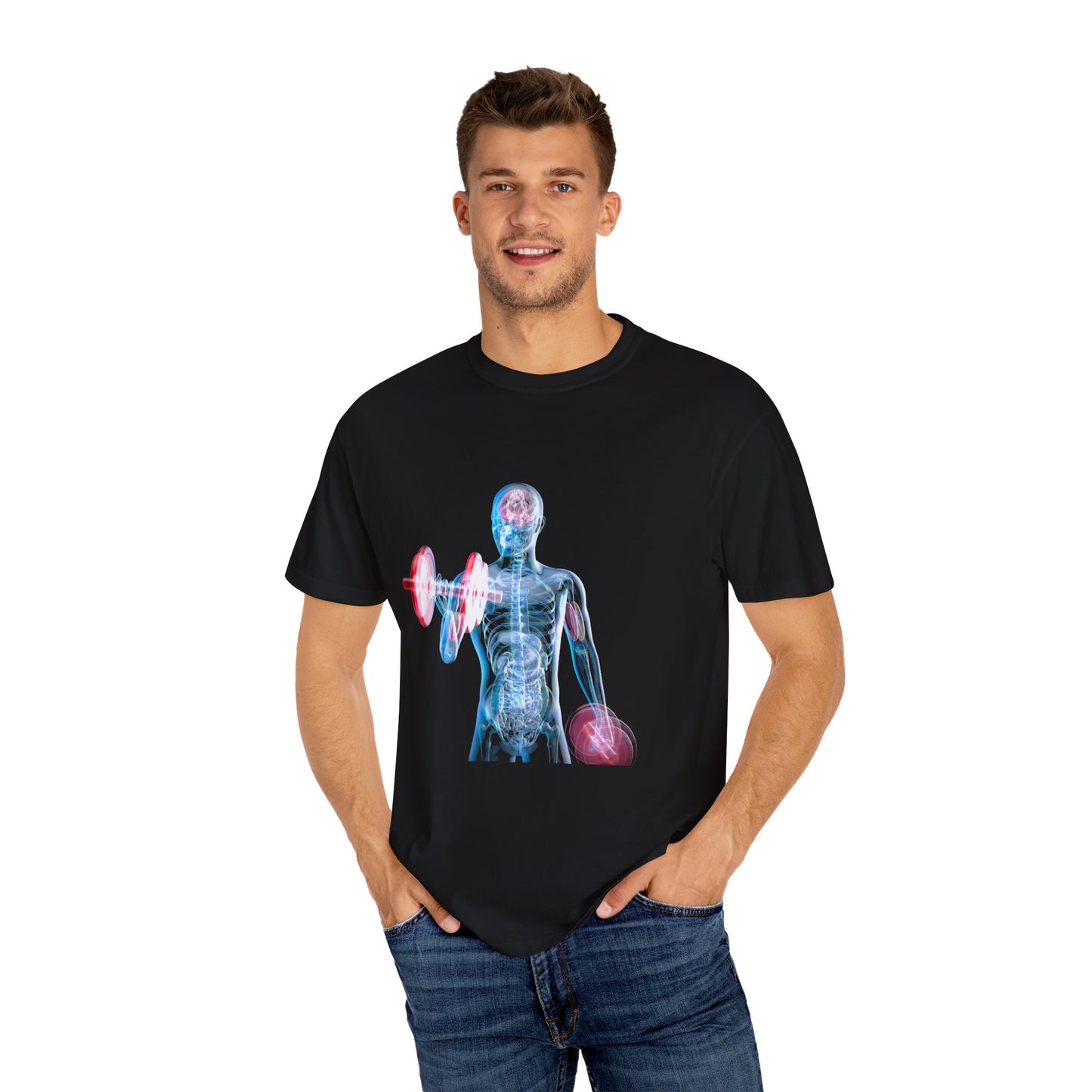 Unisex Fitness Anatomy Graphic T-Shirt - Weightlifting Design