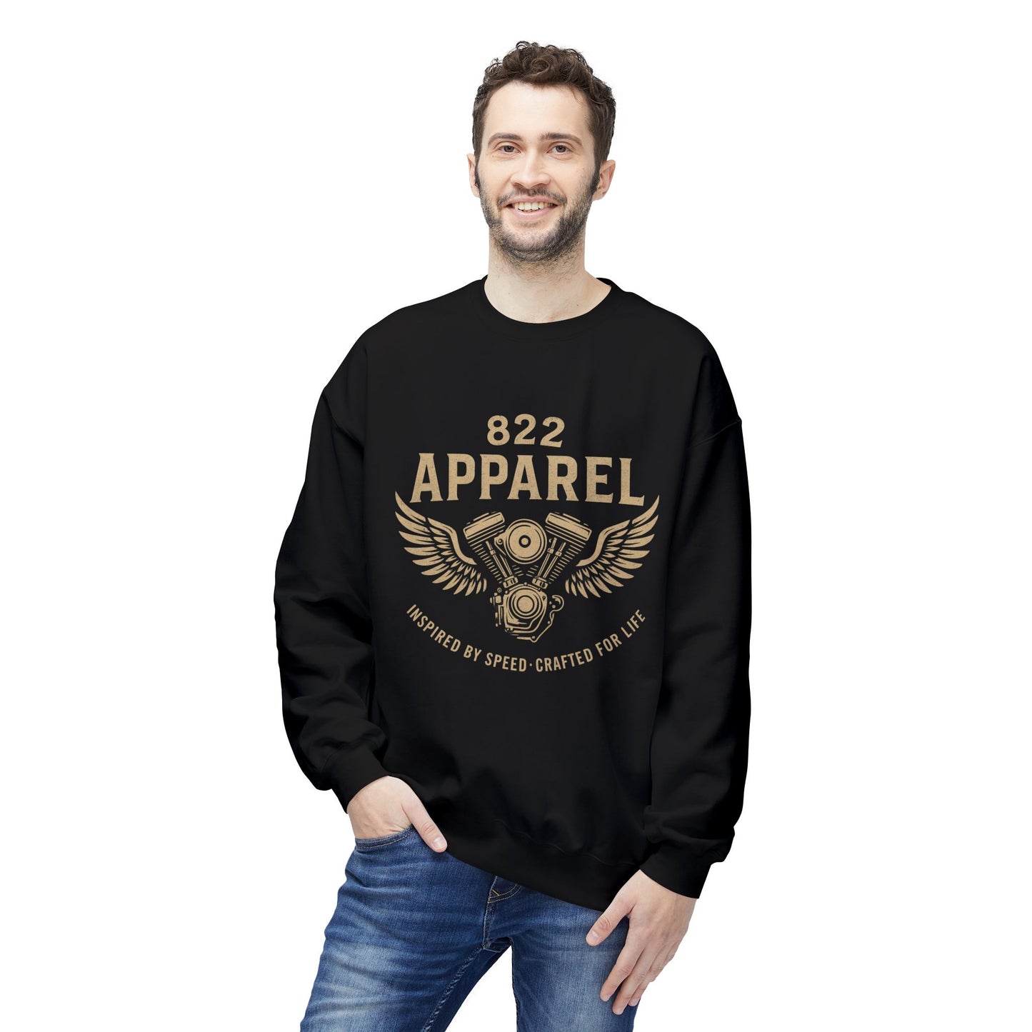 Vintage Inspired Motorcycle Fleece Sweatshirt - 822 Apparel