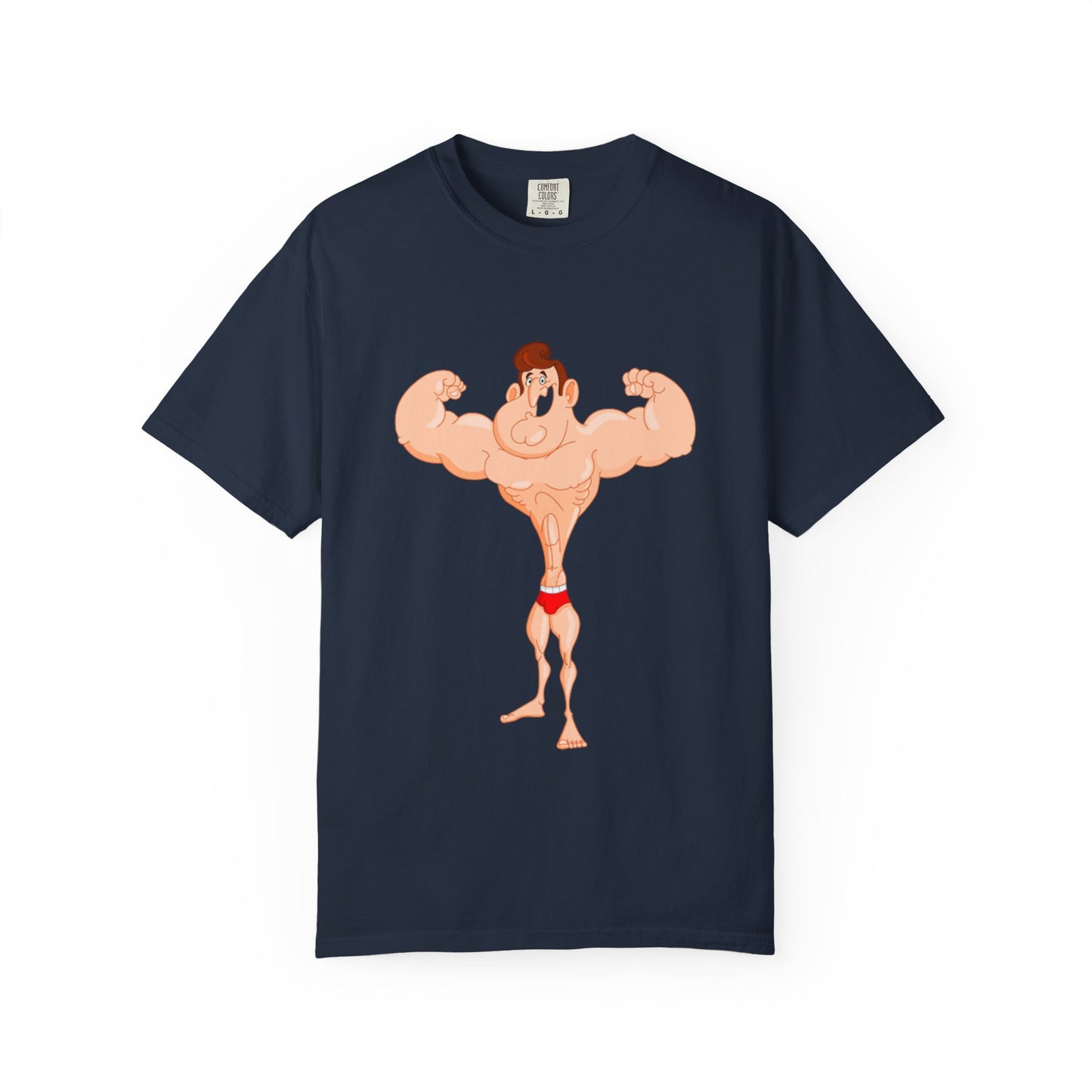 Fun Cartoon Muscle Man T-Shirt - Unisex Garment-Dyed Tee