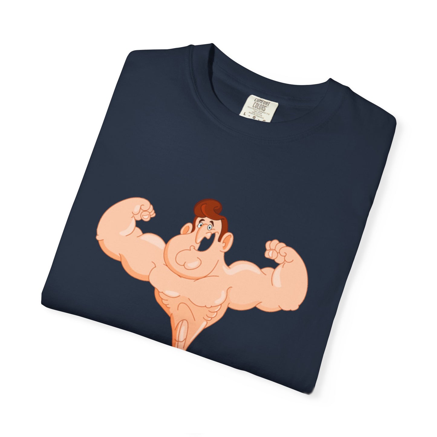 Fun Cartoon Muscle Man T-Shirt - Unisex Garment-Dyed Tee