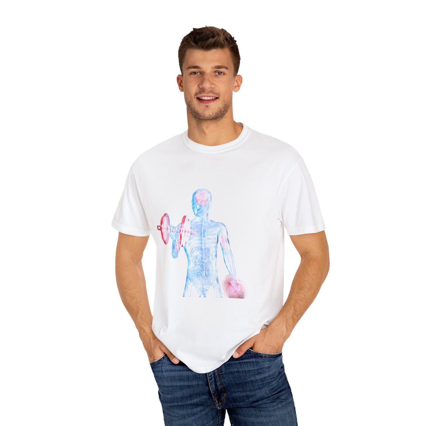 Unisex Fitness Anatomy Graphic T-Shirt - Weightlifting Design
