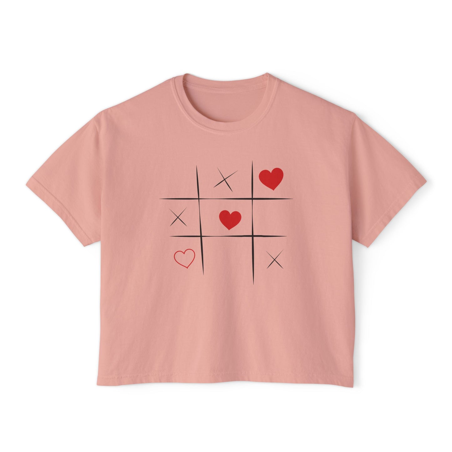 Valentine's Day Women's Boxy Tee with Heart Design
