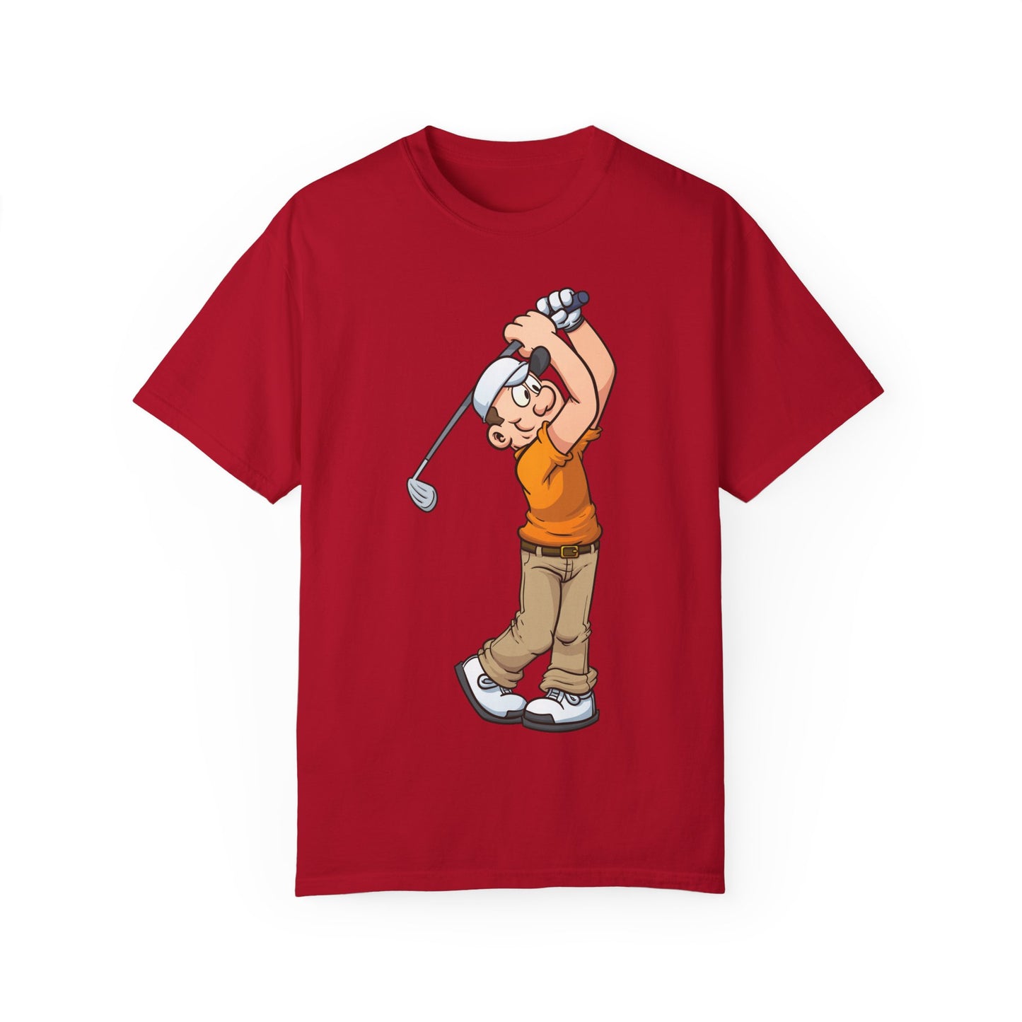 Golfing Cartoon Unisex Garment-Dyed T-shirt