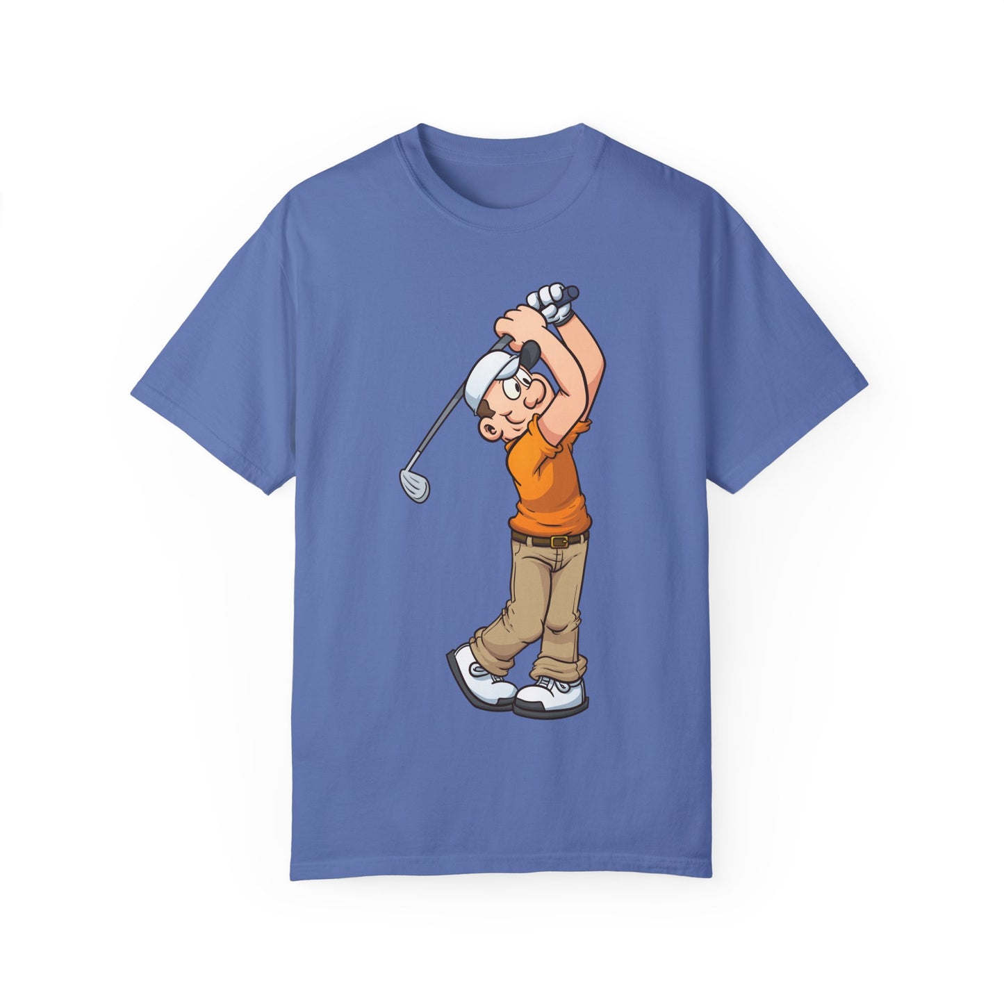 Golfing Cartoon Unisex Garment-Dyed T-shirt