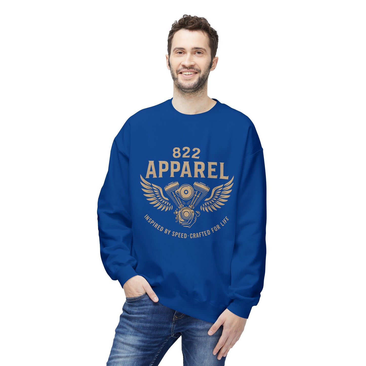 Vintage Inspired Motorcycle Fleece Sweatshirt - 822 Apparel