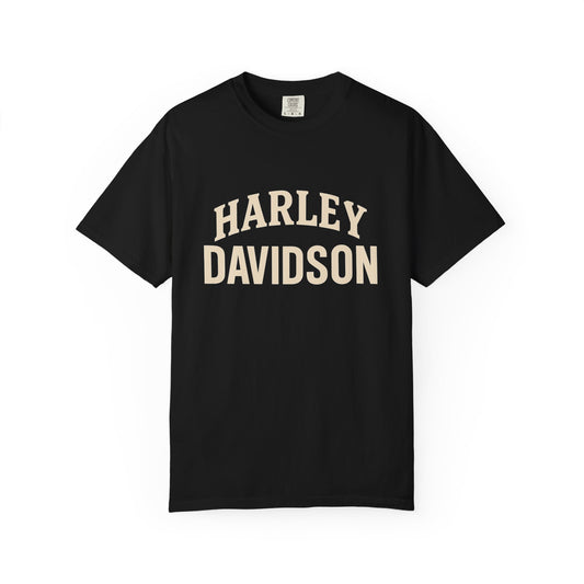 Harley Davidson Unisex Garment-Dyed T-Shirt, Vintage Motorcycle Tee, Biker Apparel, Casual Wear, Gift for Riders, Unique Graphic Tee
