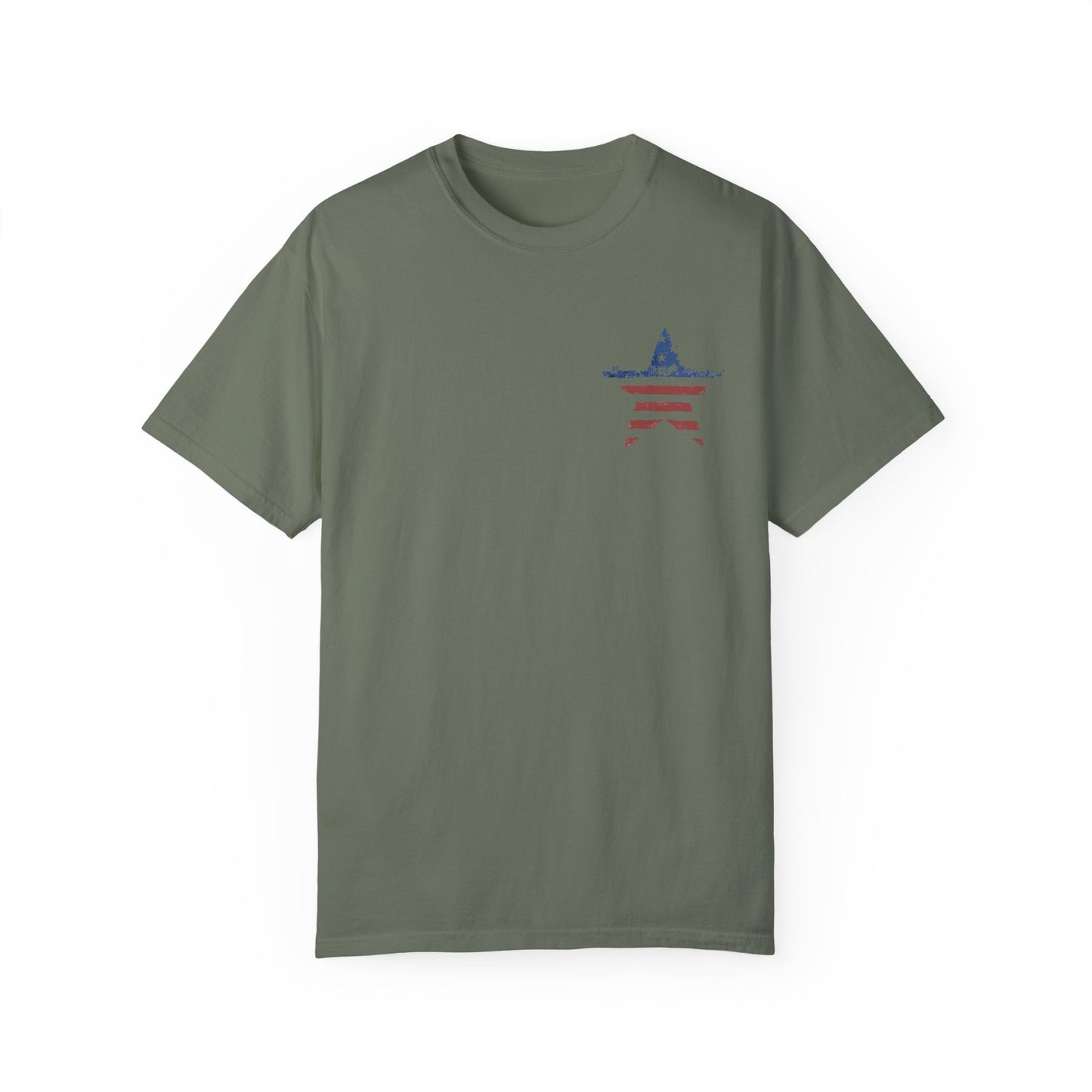 Patriotic Freedom T-shirt - Unisex Garment-Dyed Tee with Star & Liberty Design