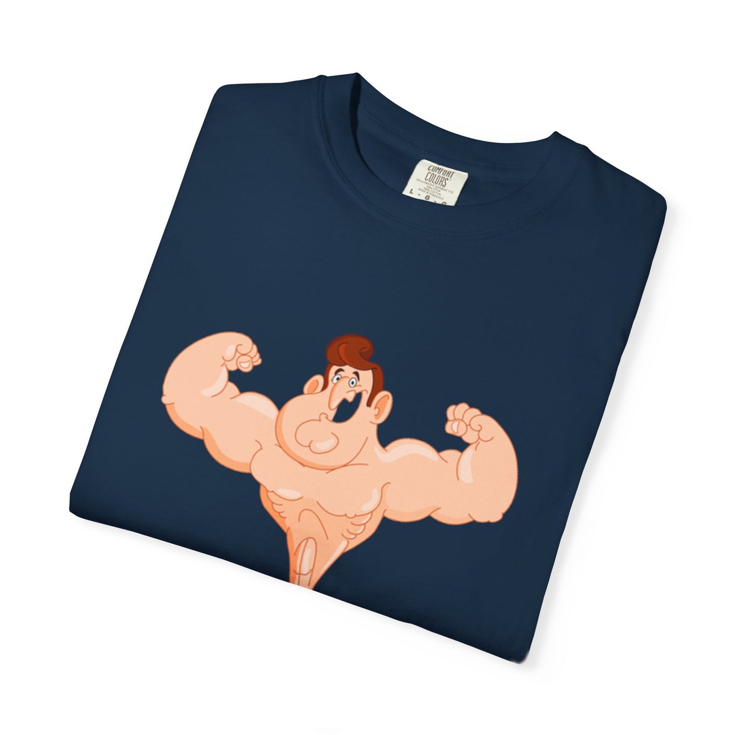 Fun Cartoon Muscle Man T-Shirt - Unisex Garment-Dyed Tee