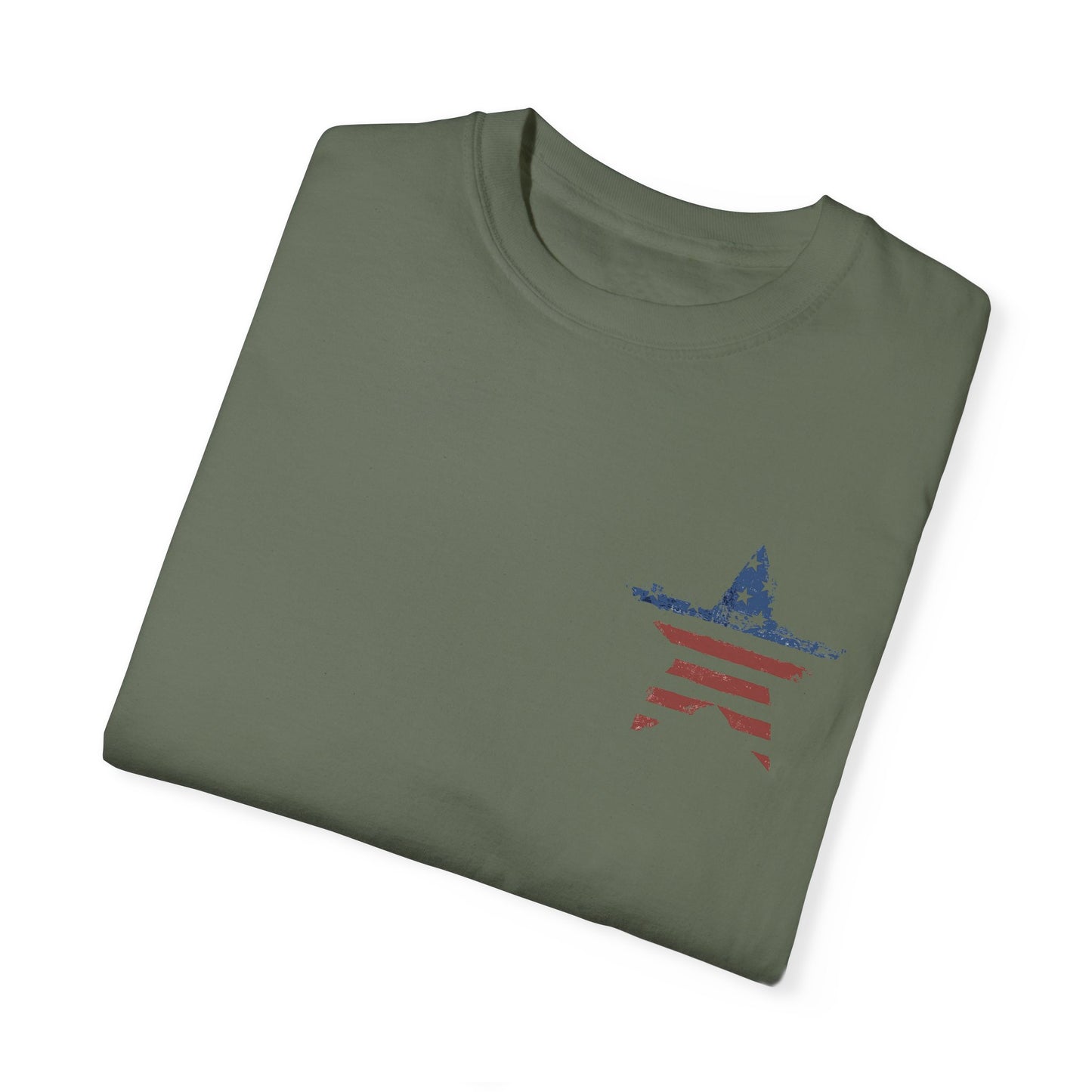 Patriotic Freedom T-shirt - Unisex Garment-Dyed Tee with Star & Liberty Design