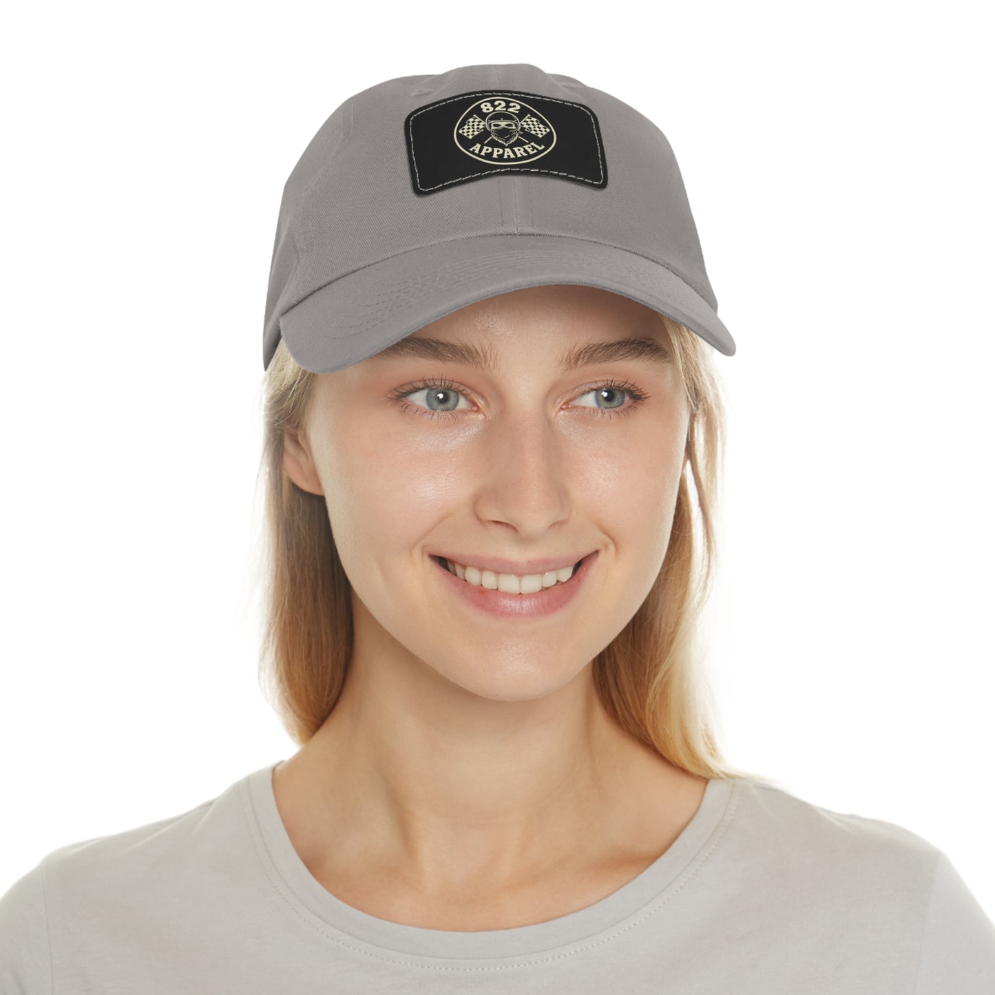 Rugged Dad Hat with Leather Patch, Perfect Gift for Dads, Casual Style Cap, Outdoor Accessory, Motorcycle Lover Memorabilia