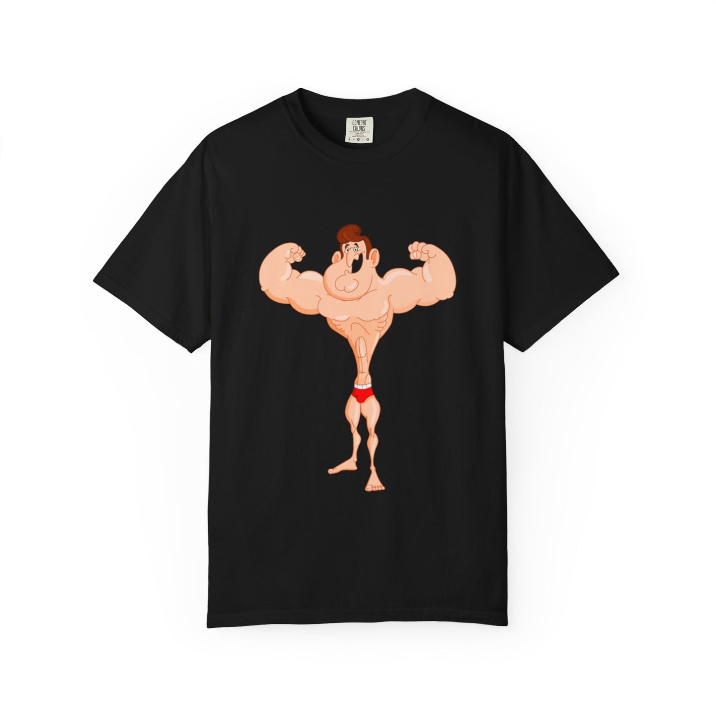 Fun Cartoon Muscle Man T-Shirt - Unisex Garment-Dyed Tee
