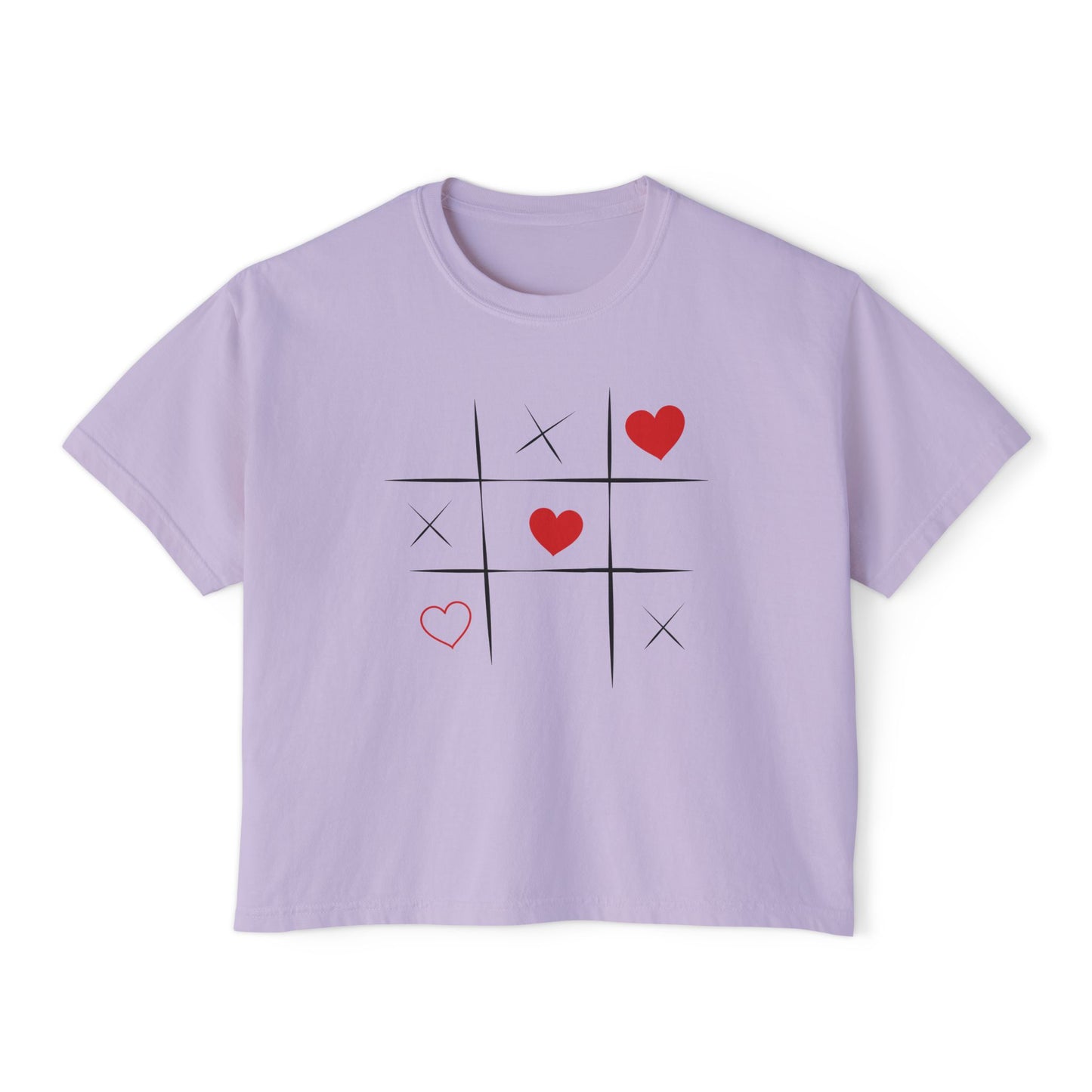 Valentine's Day Women's Boxy Tee with Heart Design