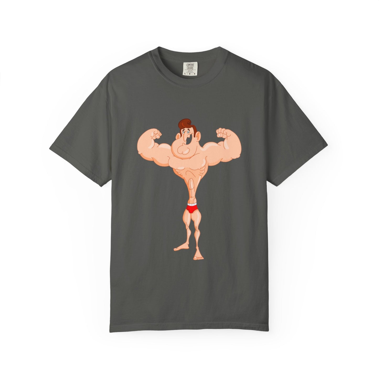 Fun Cartoon Muscle Man T-Shirt - Unisex Garment-Dyed Tee