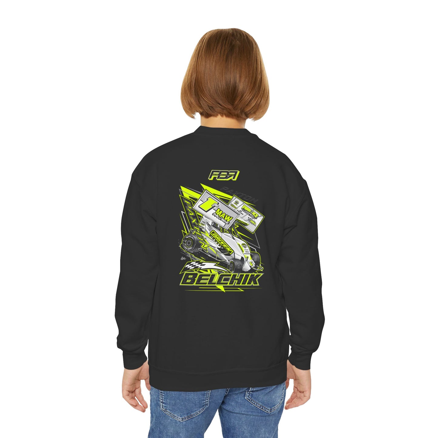 PBR Youth Crewneck Sweatshirt - Bold Racing Design for Young Fans