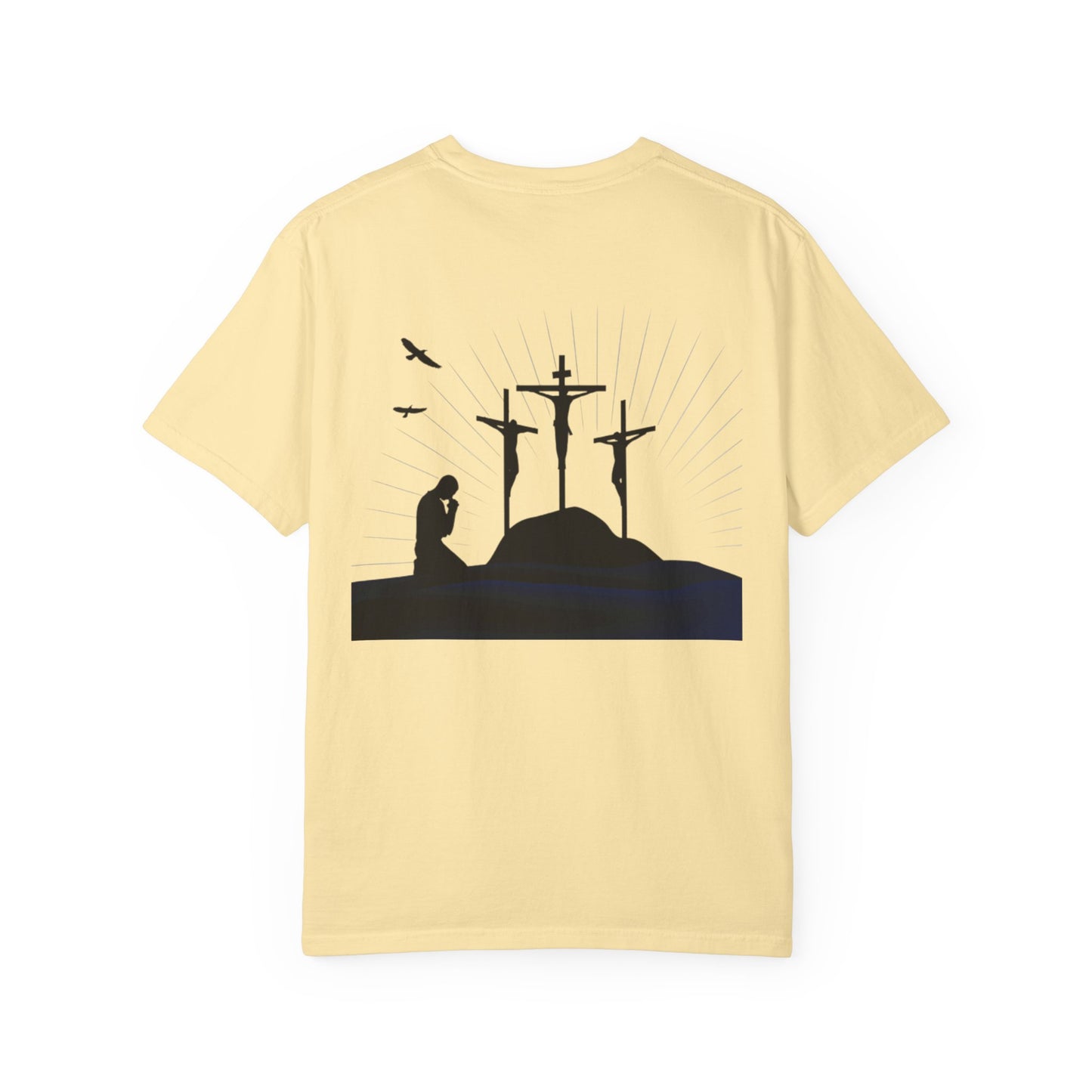 Faith-Inspired Unisex Garment-Dyed T-Shirt with Spiritual Artwork