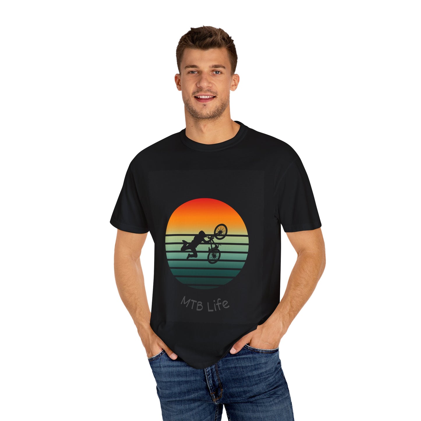 MTB Life Unisex Garment-Dyed T-Shirt - Perfect for Bikers and Outdoor Enthusiasts