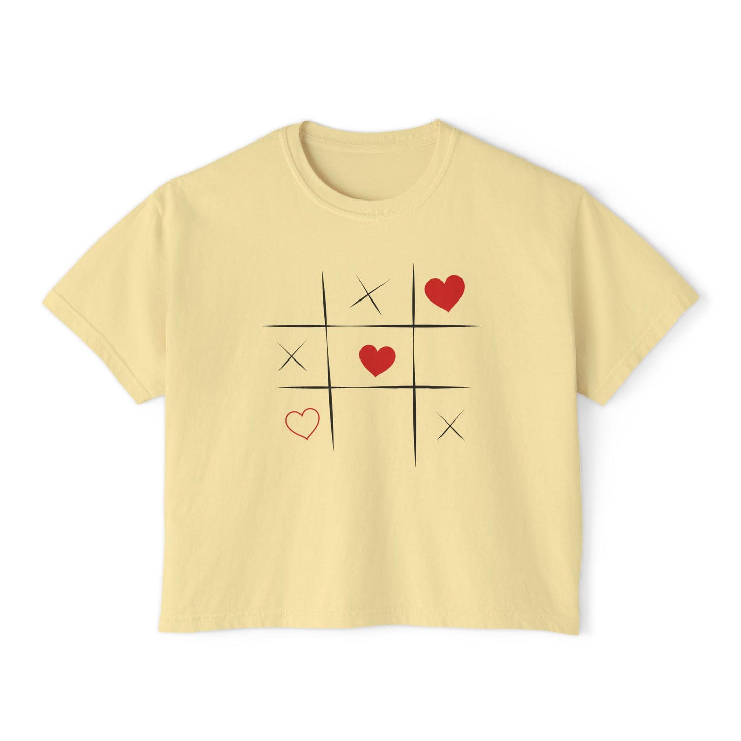 Valentine's Day Women's Boxy Tee with Heart Design