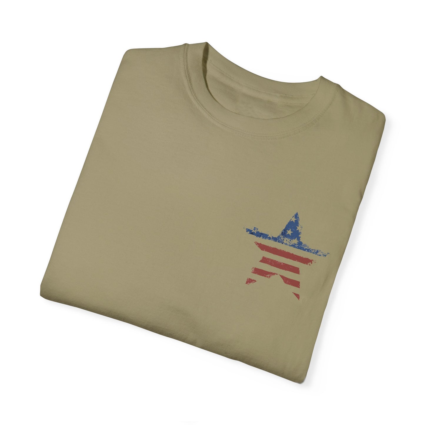 Patriotic Freedom T-shirt - Unisex Garment-Dyed Tee with Star & Liberty Design