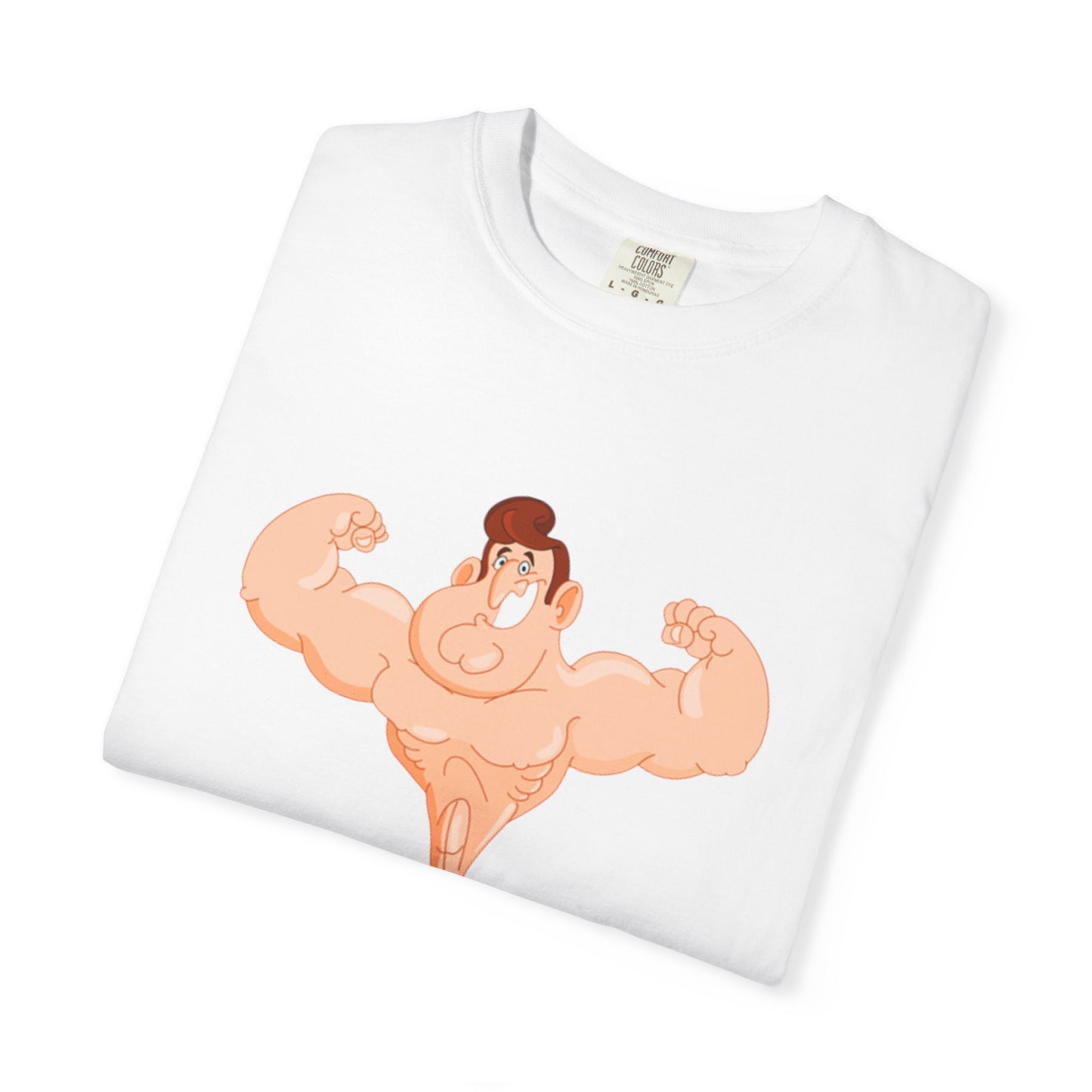 Fun Cartoon Muscle Man T-Shirt - Unisex Garment-Dyed Tee