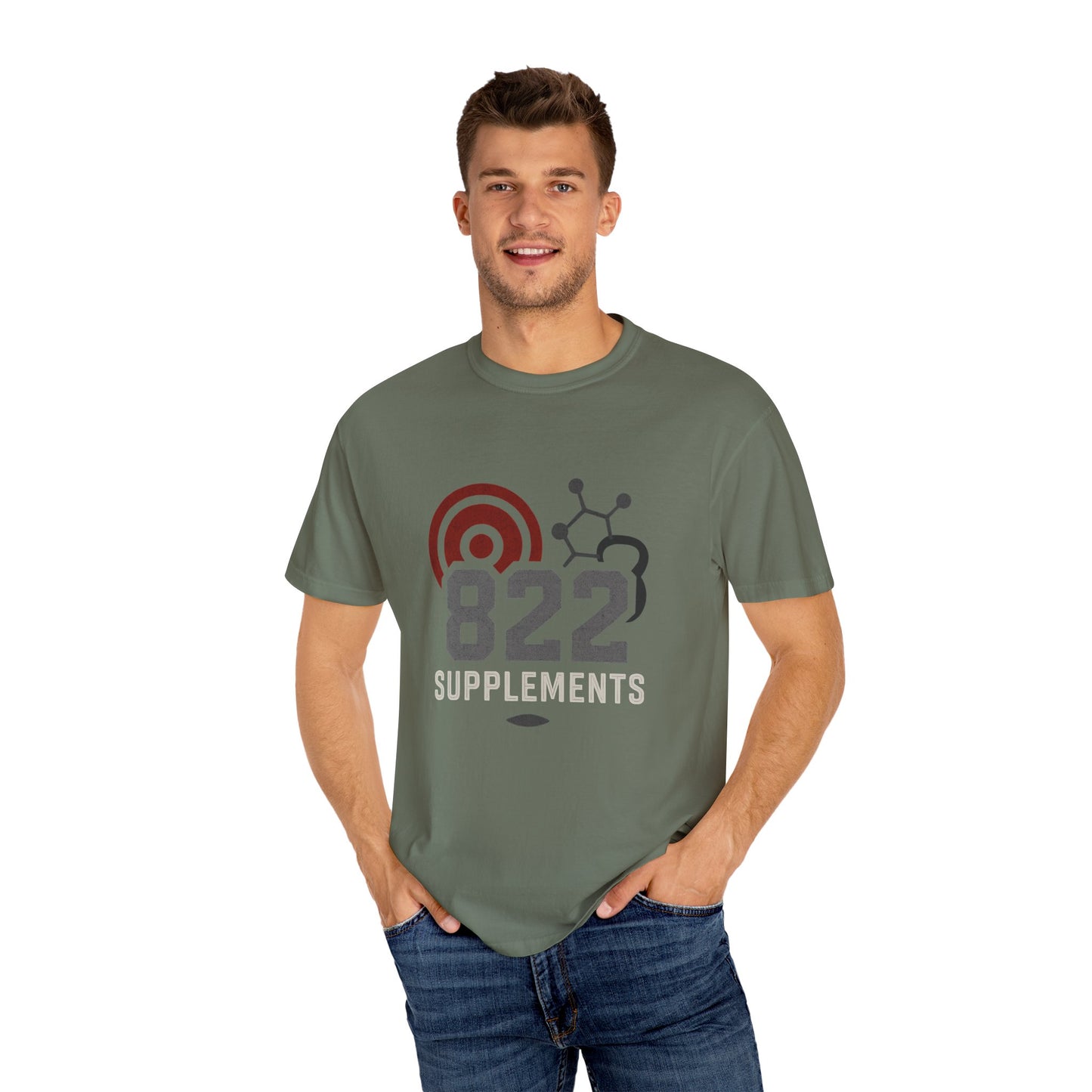 Unisex Garment-Dyed T-shirt | 822 Supplements Vibe, Casual Wear, Gift for Fitness Enthusiasts, Workout Apparel, Everyday Comfort
