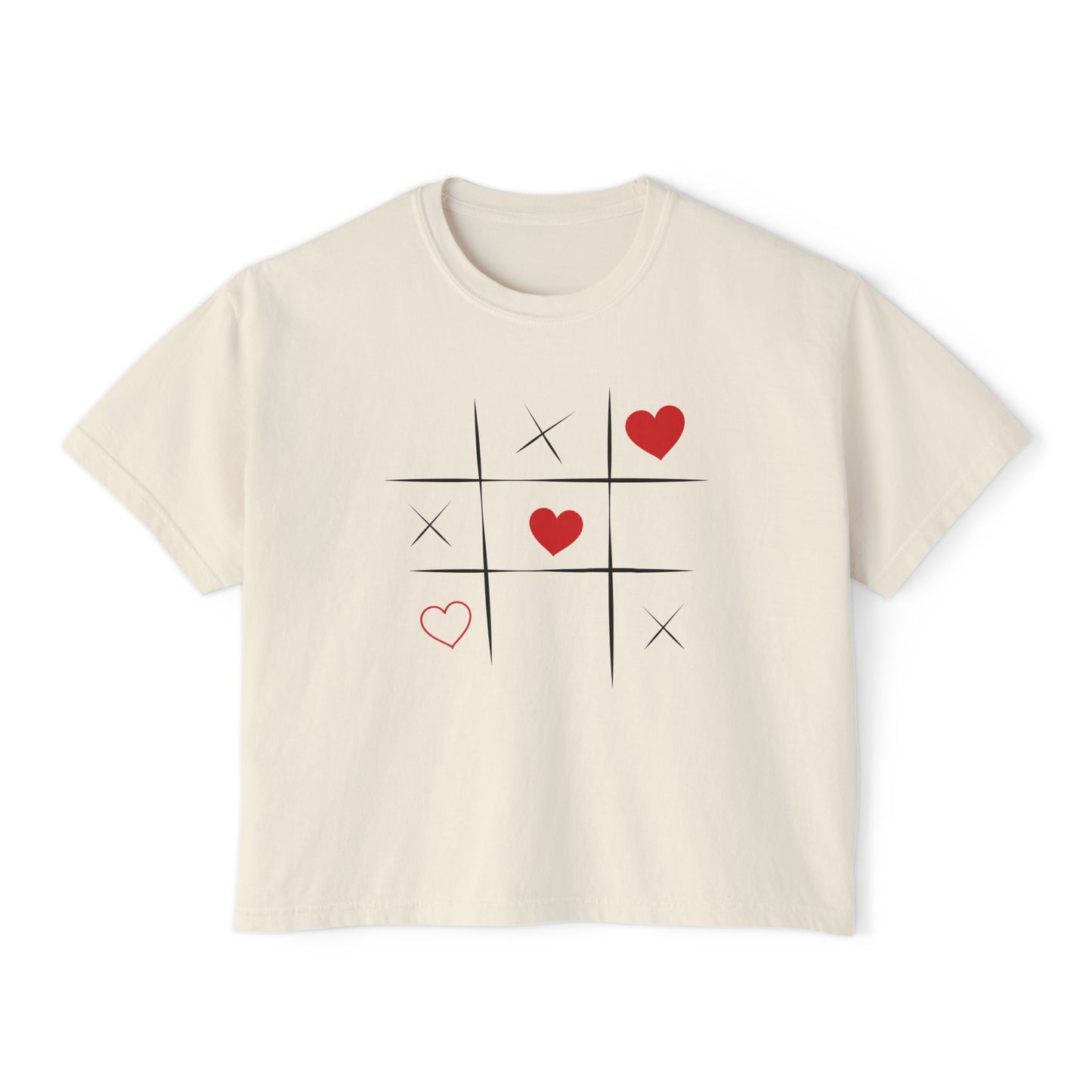 Valentine's Day Women's Boxy Tee with Heart Design