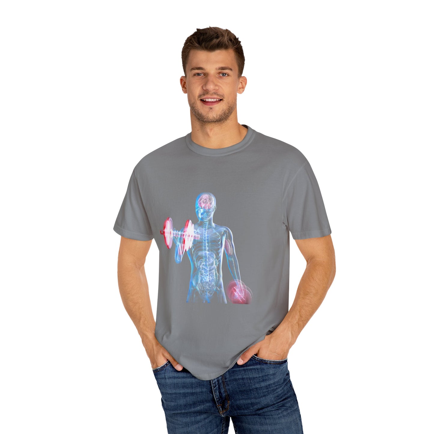 Unisex Fitness Anatomy Graphic T-Shirt - Weightlifting Design