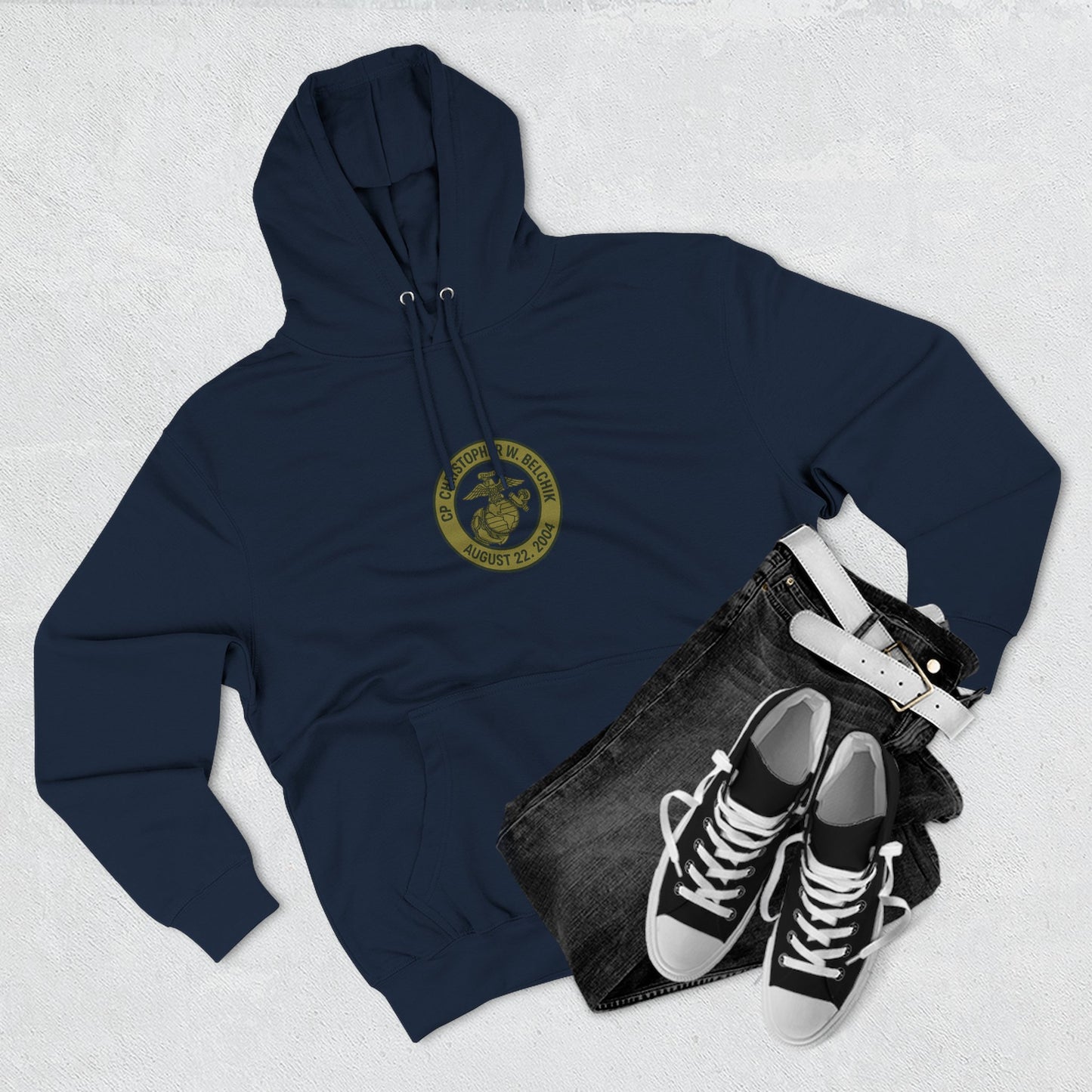 Memorial Fleece Hoodie, Personalized Hoodie, Veteran Tribute, Remembrance Gift, Comfy Casual Wear, Year-Round Apparel