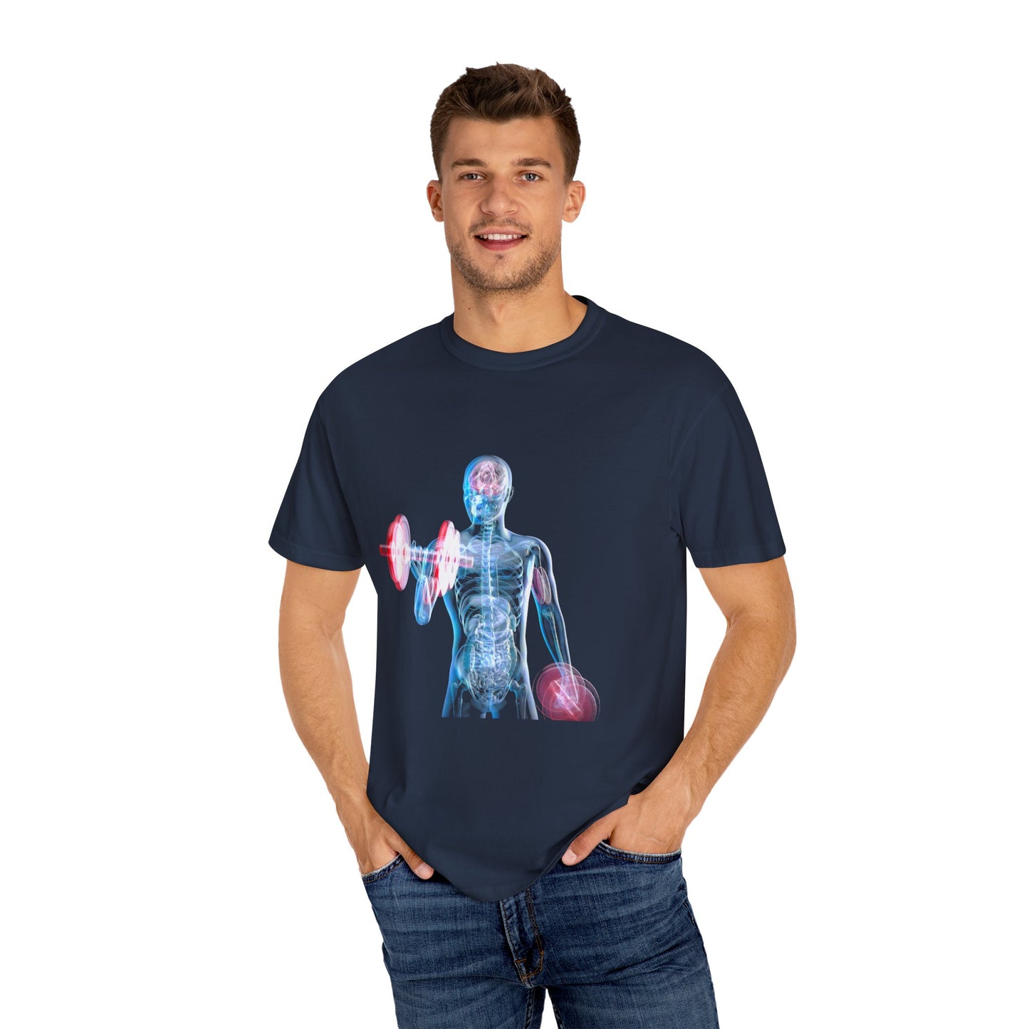 Unisex Fitness Anatomy Graphic T-Shirt - Weightlifting Design