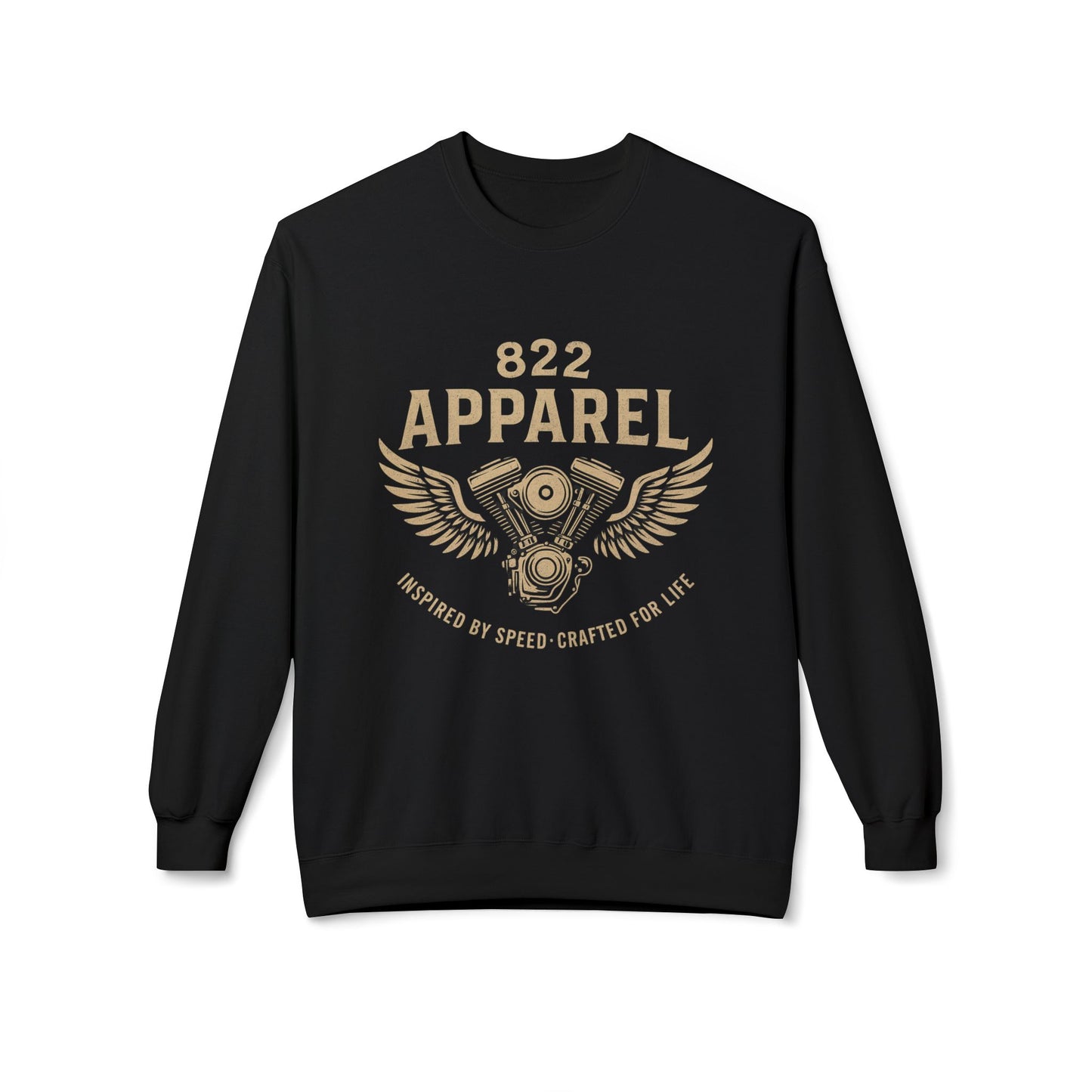 Vintage Inspired Motorcycle Fleece Sweatshirt - 822 Apparel