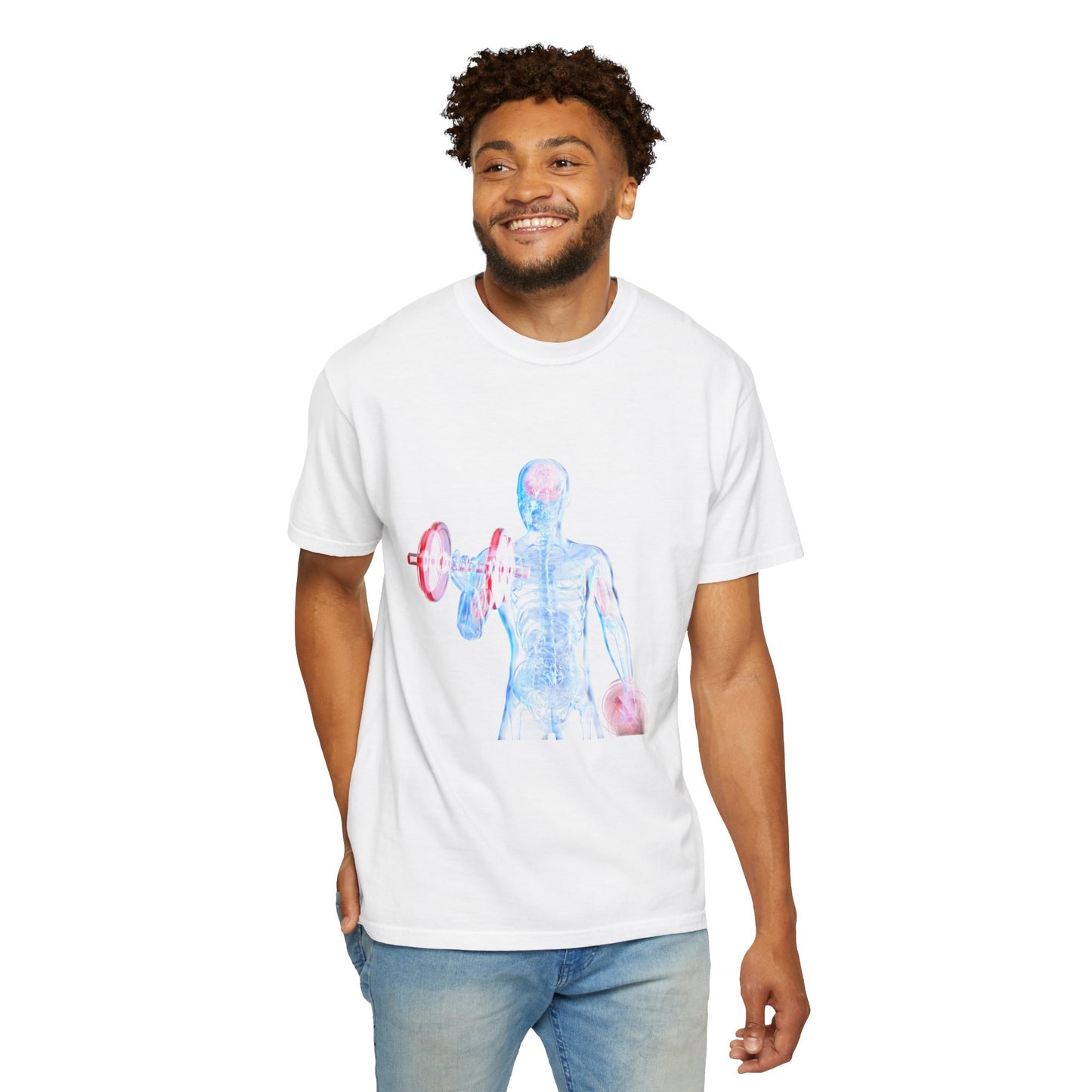 Unisex Fitness Anatomy Graphic T-Shirt - Weightlifting Design