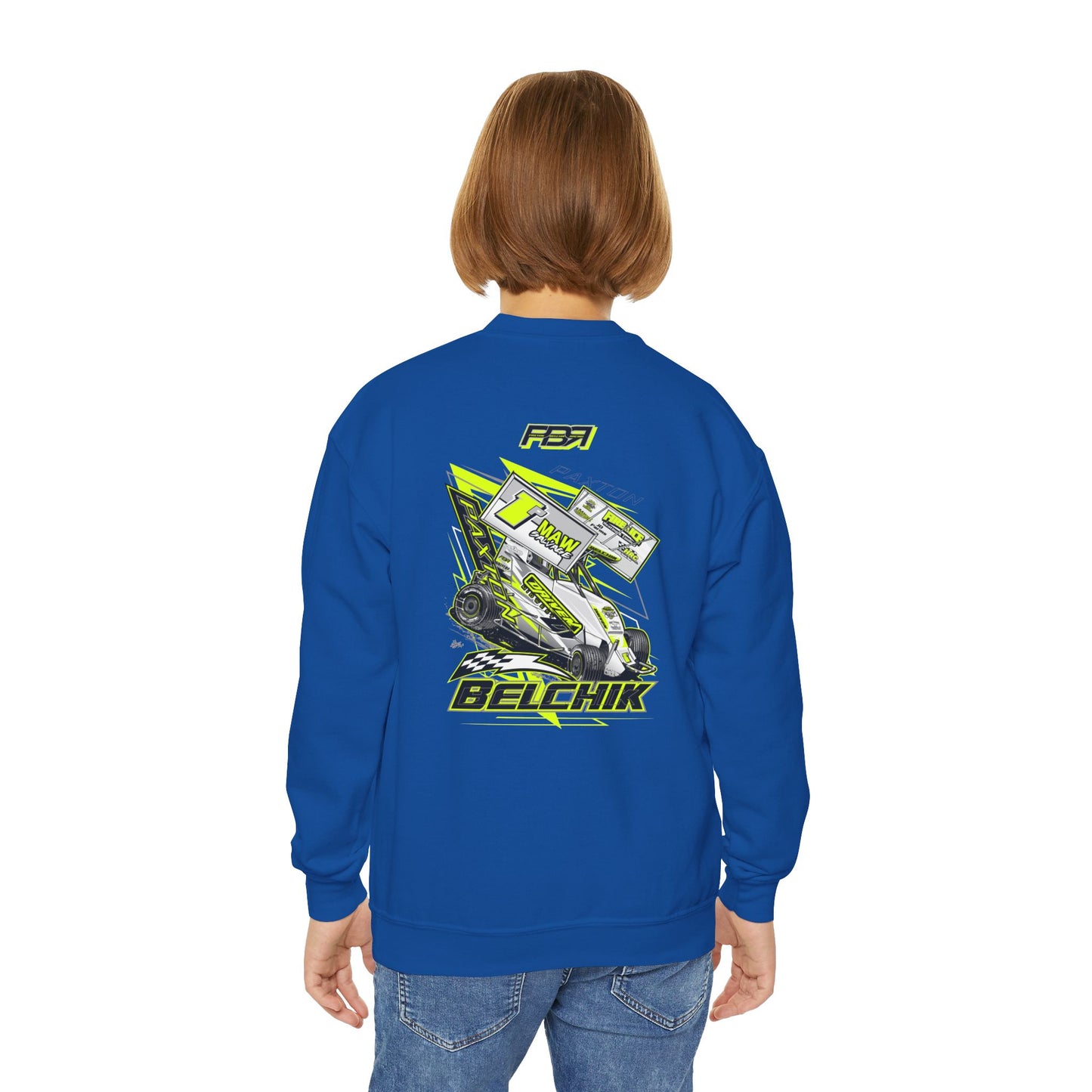 PBR Youth Crewneck Sweatshirt - Bold Racing Design for Young Fans