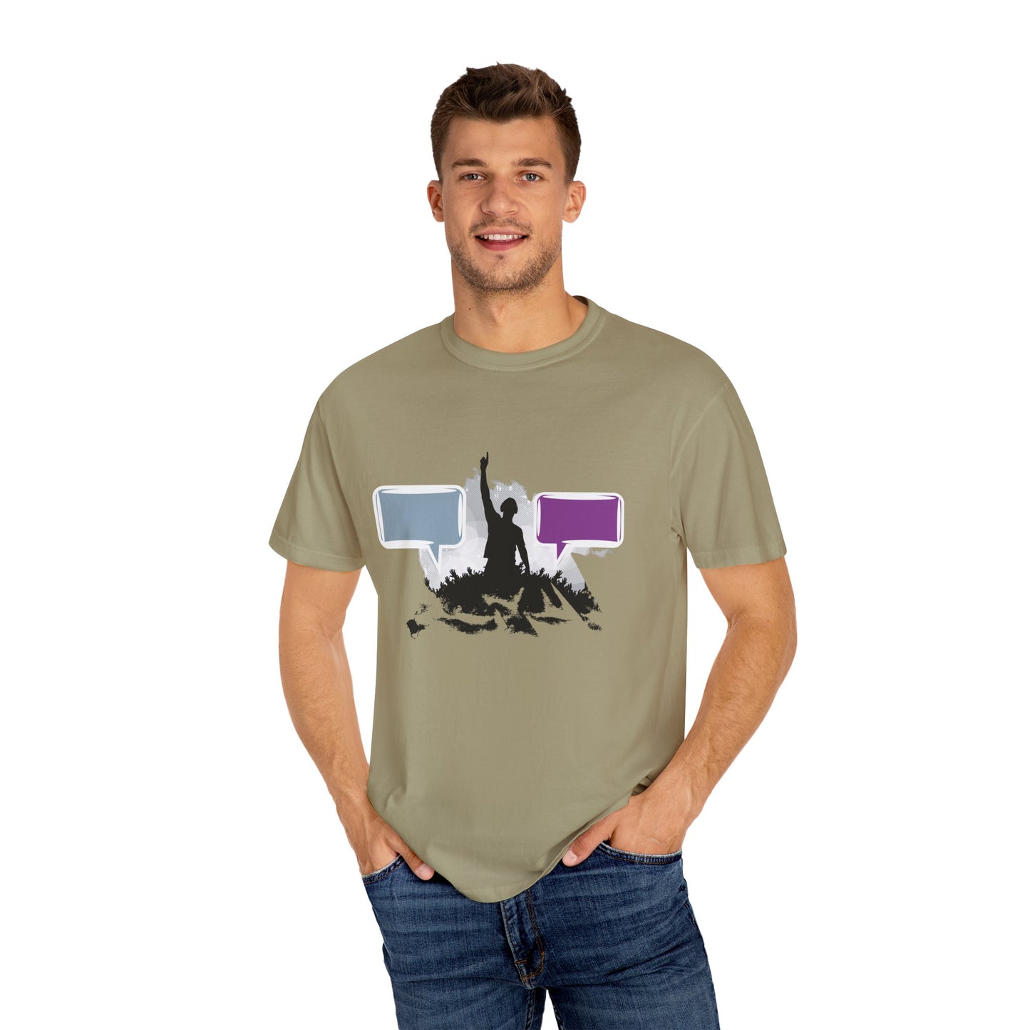 Unisex Garment-Dyed T-shirt: Empowering Voice and Sound Wave Art