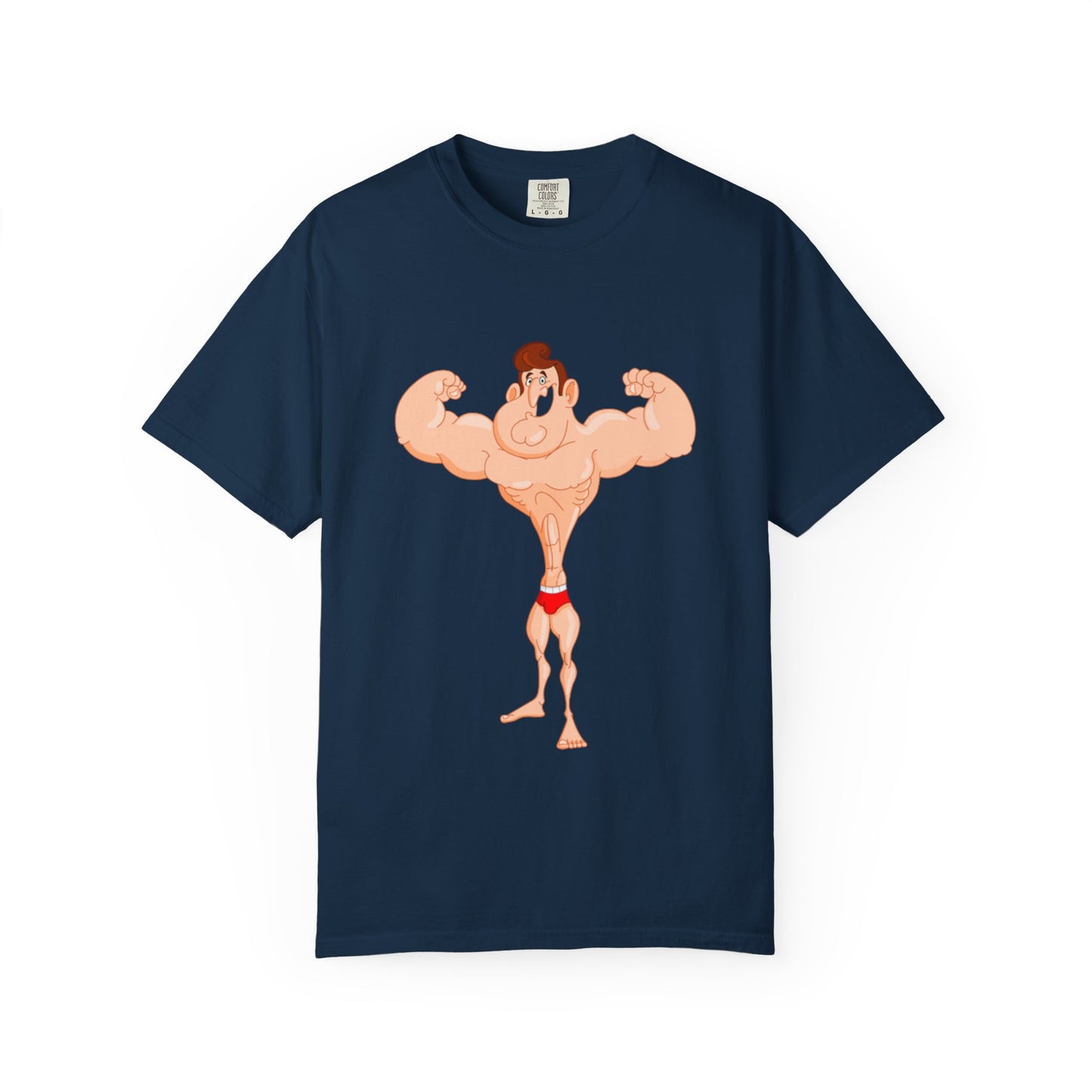Fun Cartoon Muscle Man T-Shirt - Unisex Garment-Dyed Tee