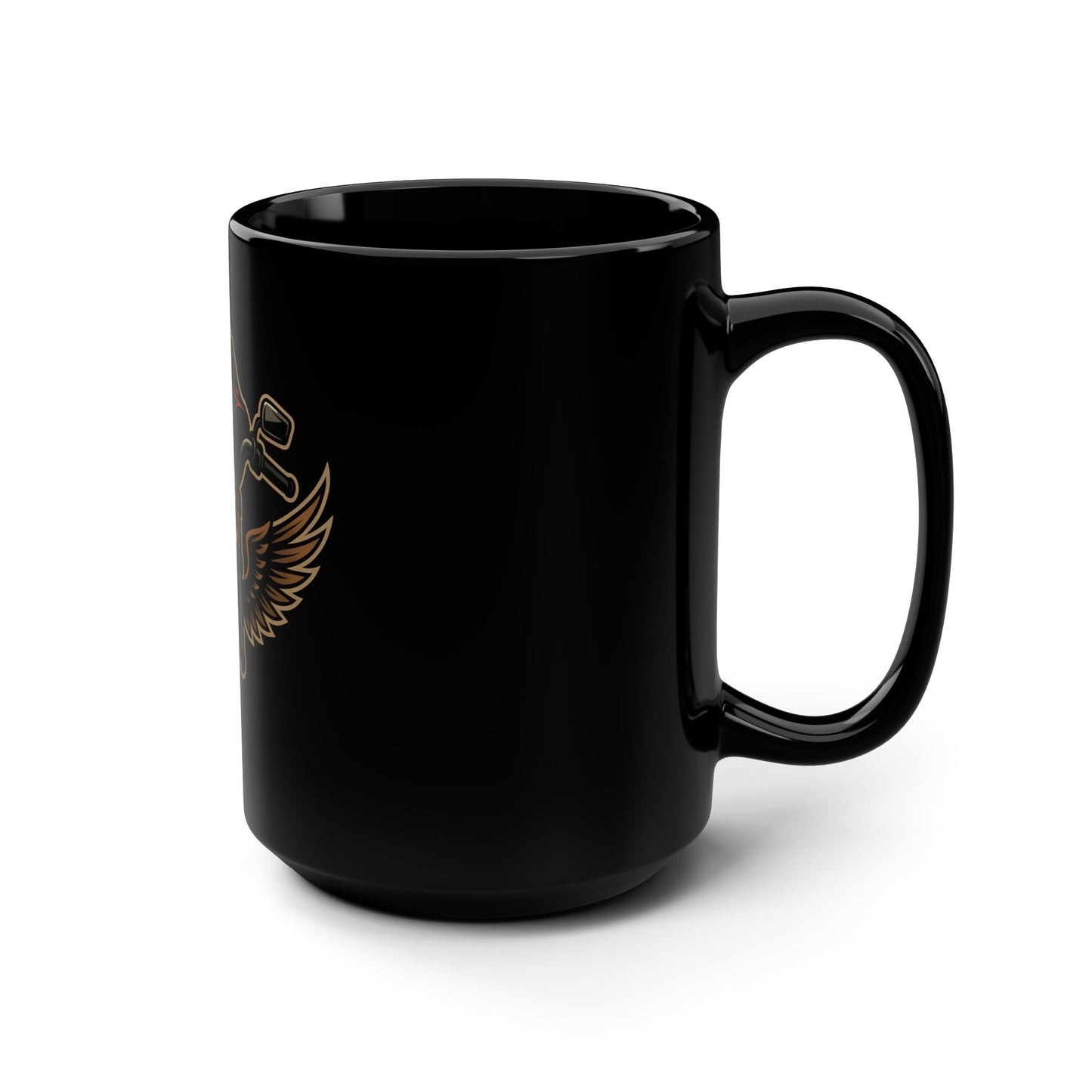 Skull & Wings Biker Mug - 15oz Coffee Cup, Motorcycle Lover Gift, Gothic Drinkware, Halloween Decor, Skull Enthusiast Item