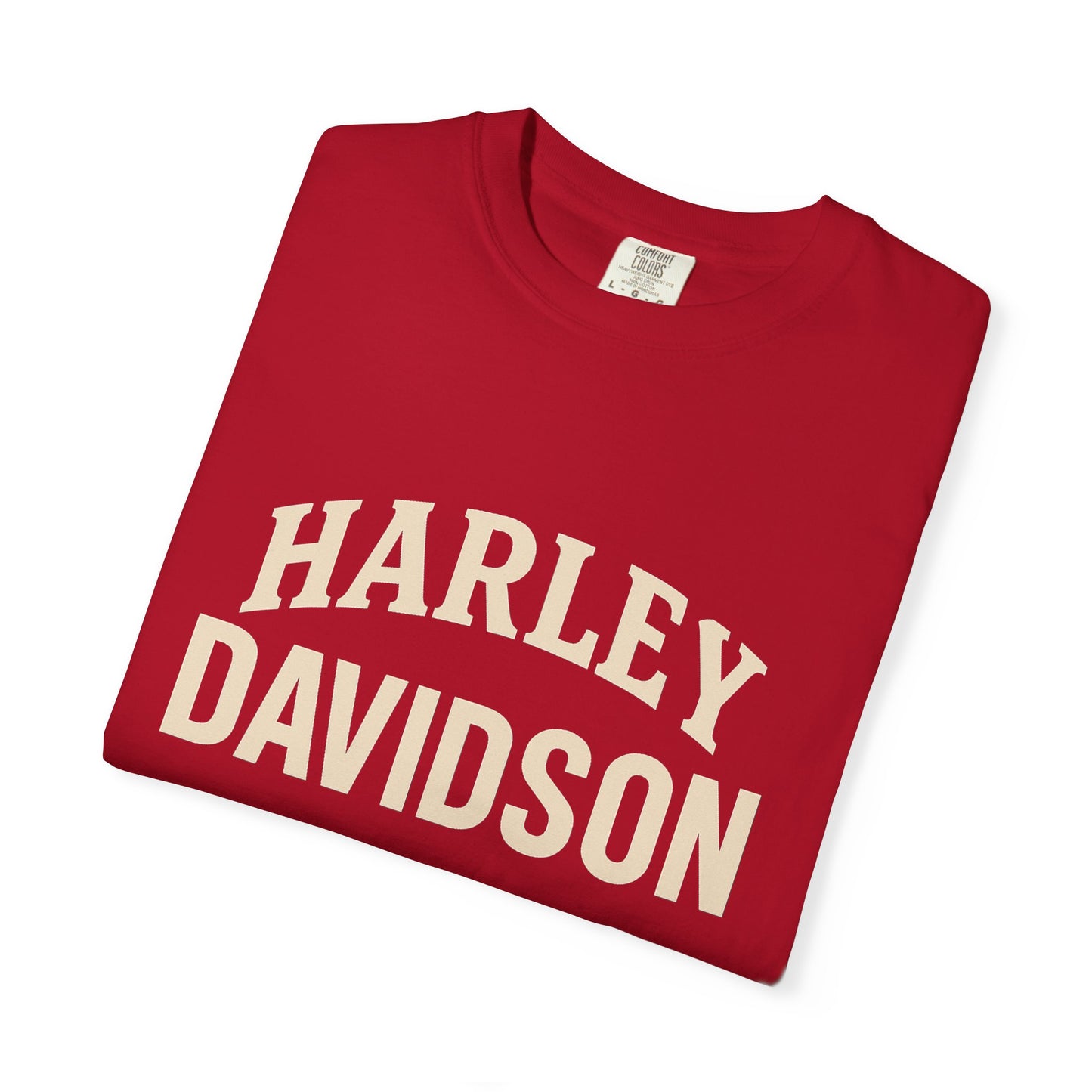 Harley Davidson Unisex Garment-Dyed T-Shirt, Vintage Motorcycle Tee, Biker Apparel, Casual Wear, Gift for Riders, Unique Graphic Tee