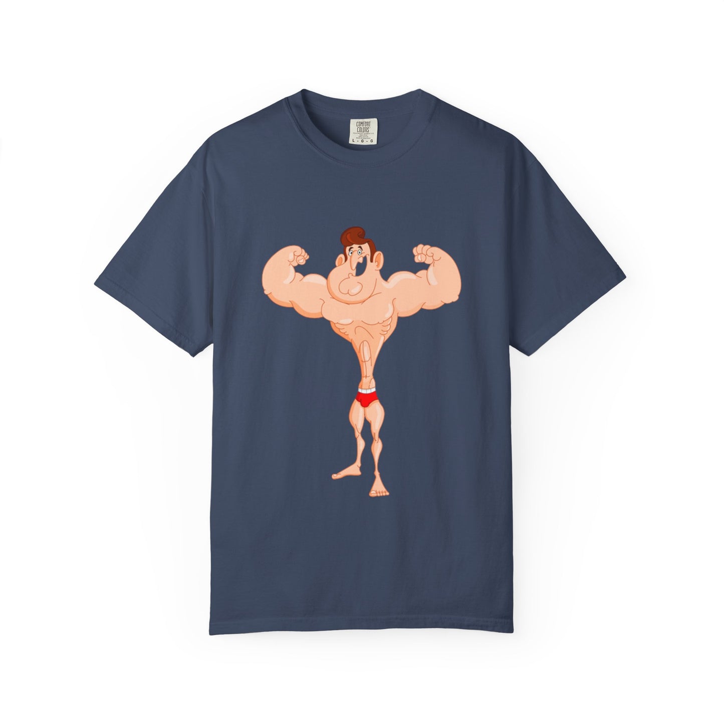 Fun Cartoon Muscle Man T-Shirt - Unisex Garment-Dyed Tee