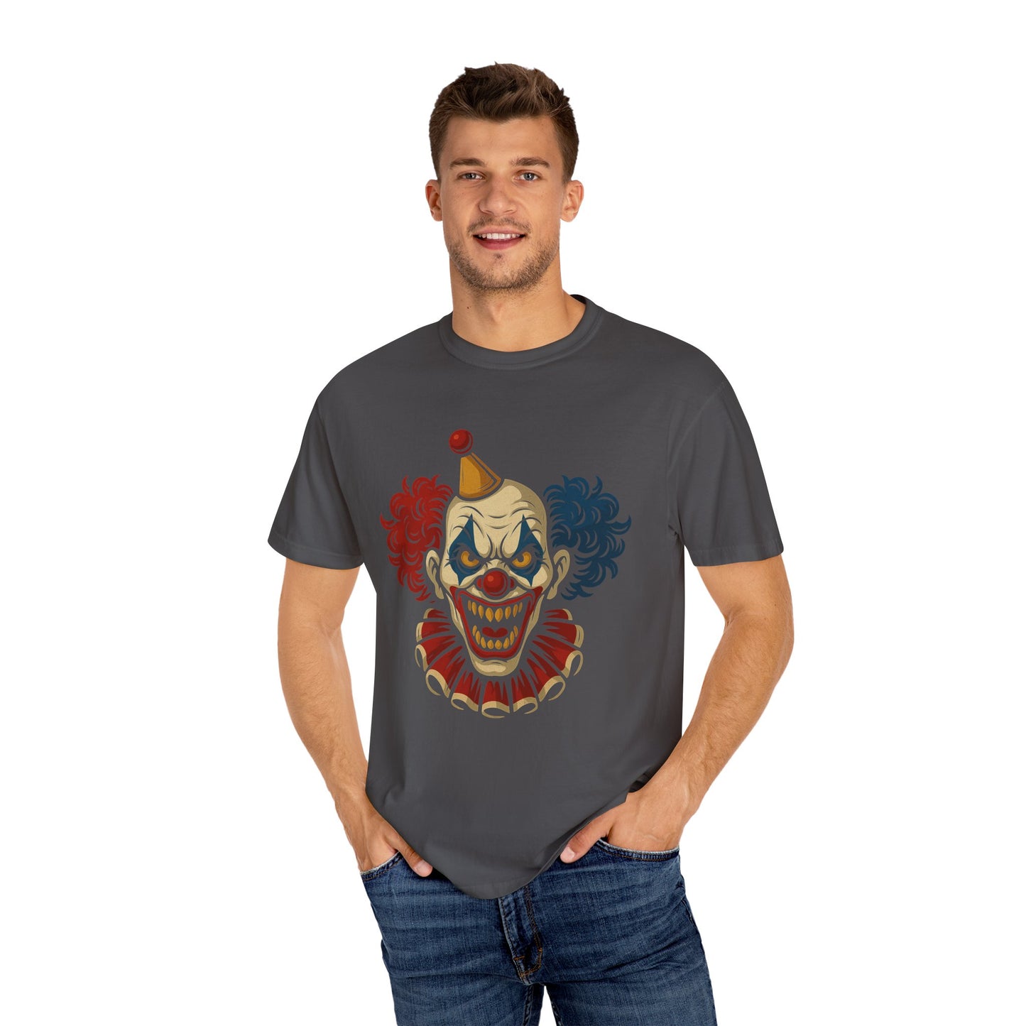 Halloween Clown T-Shirt, Unisex Horror Tee, Spooky Costume, Fall Party Wear, Unique Graphic Tee