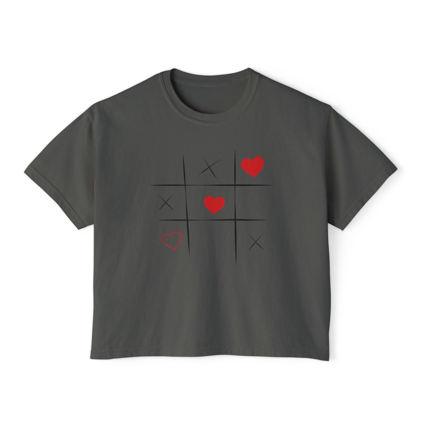 Valentine's Day Women's Boxy Tee with Heart Design