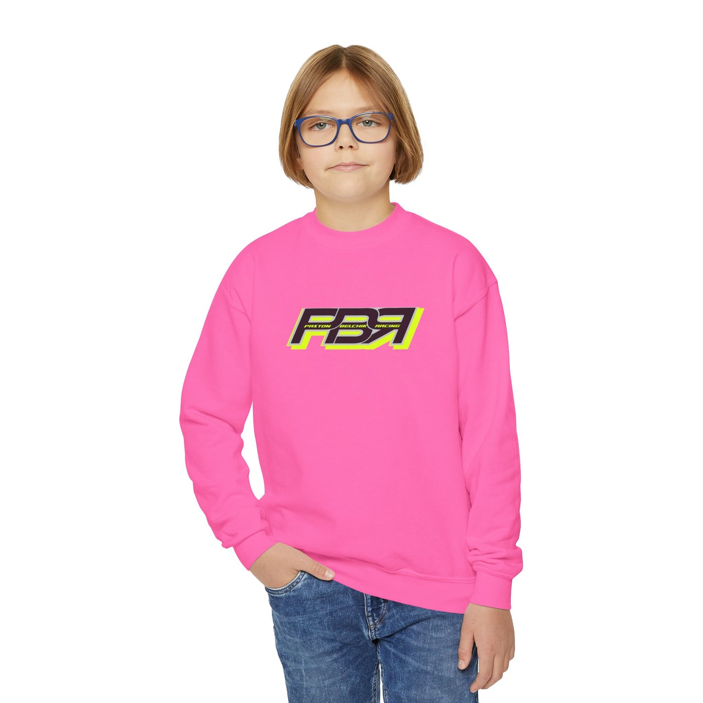 PBR Youth Crewneck Sweatshirt - Bold Racing Design for Young Fans