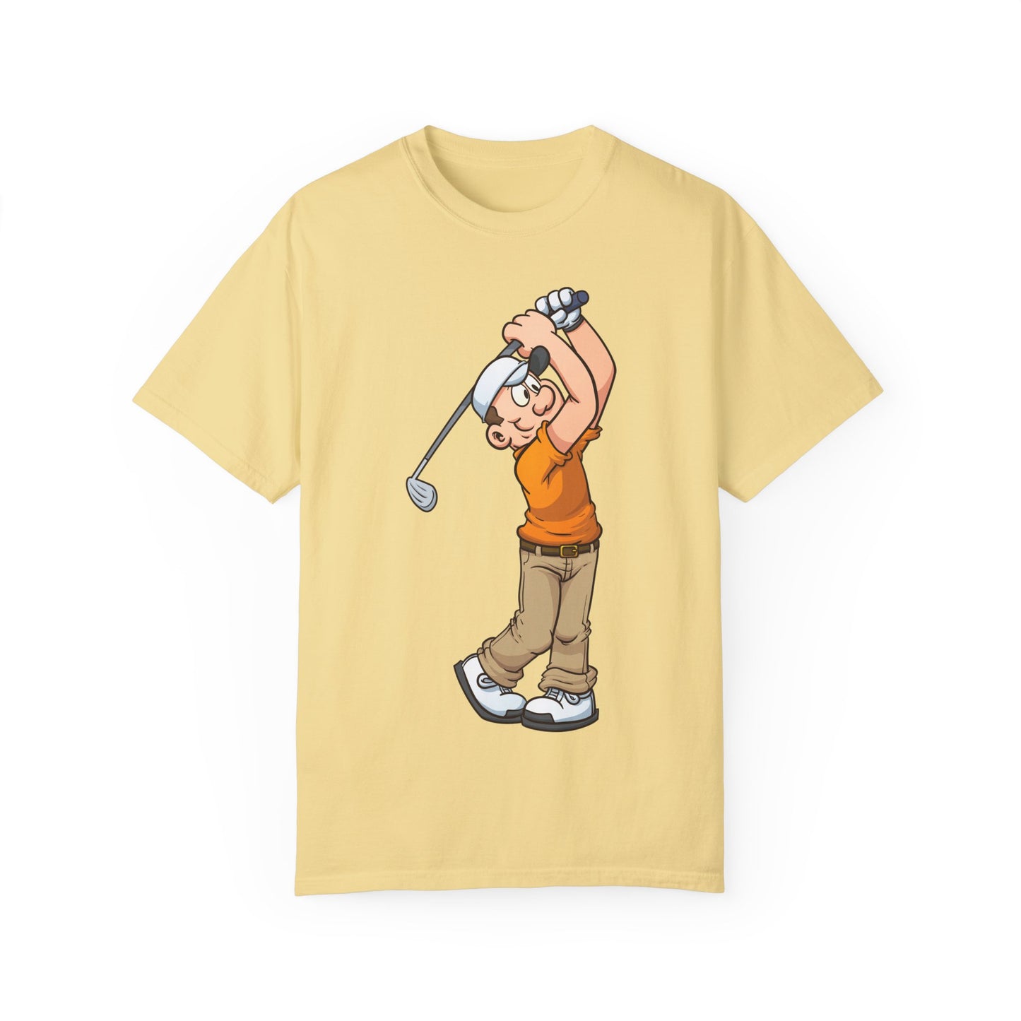 Golfing Cartoon Unisex Garment-Dyed T-shirt