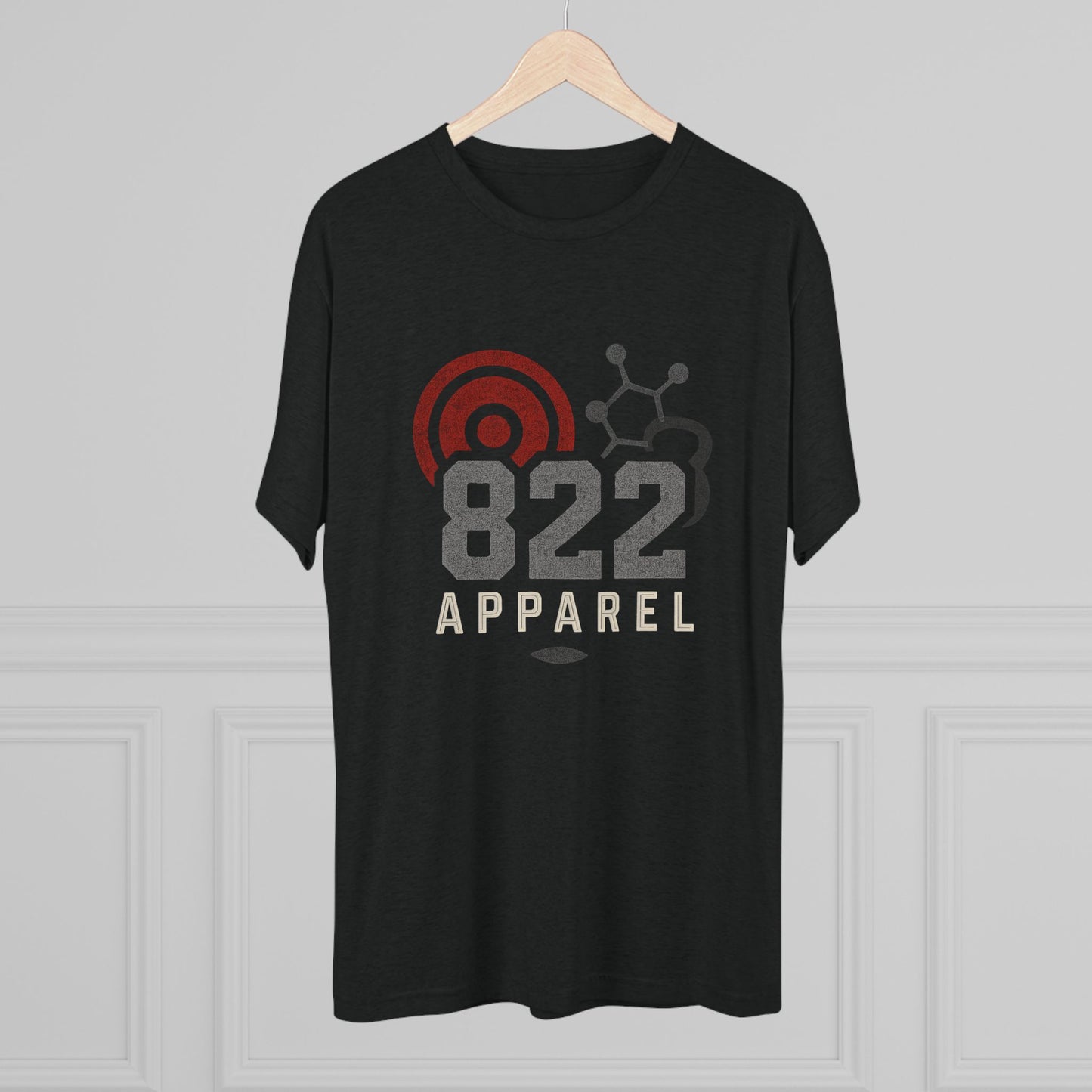 822 Apparel Logo Tee — Retro Signal Graphic Crew T-Shirt