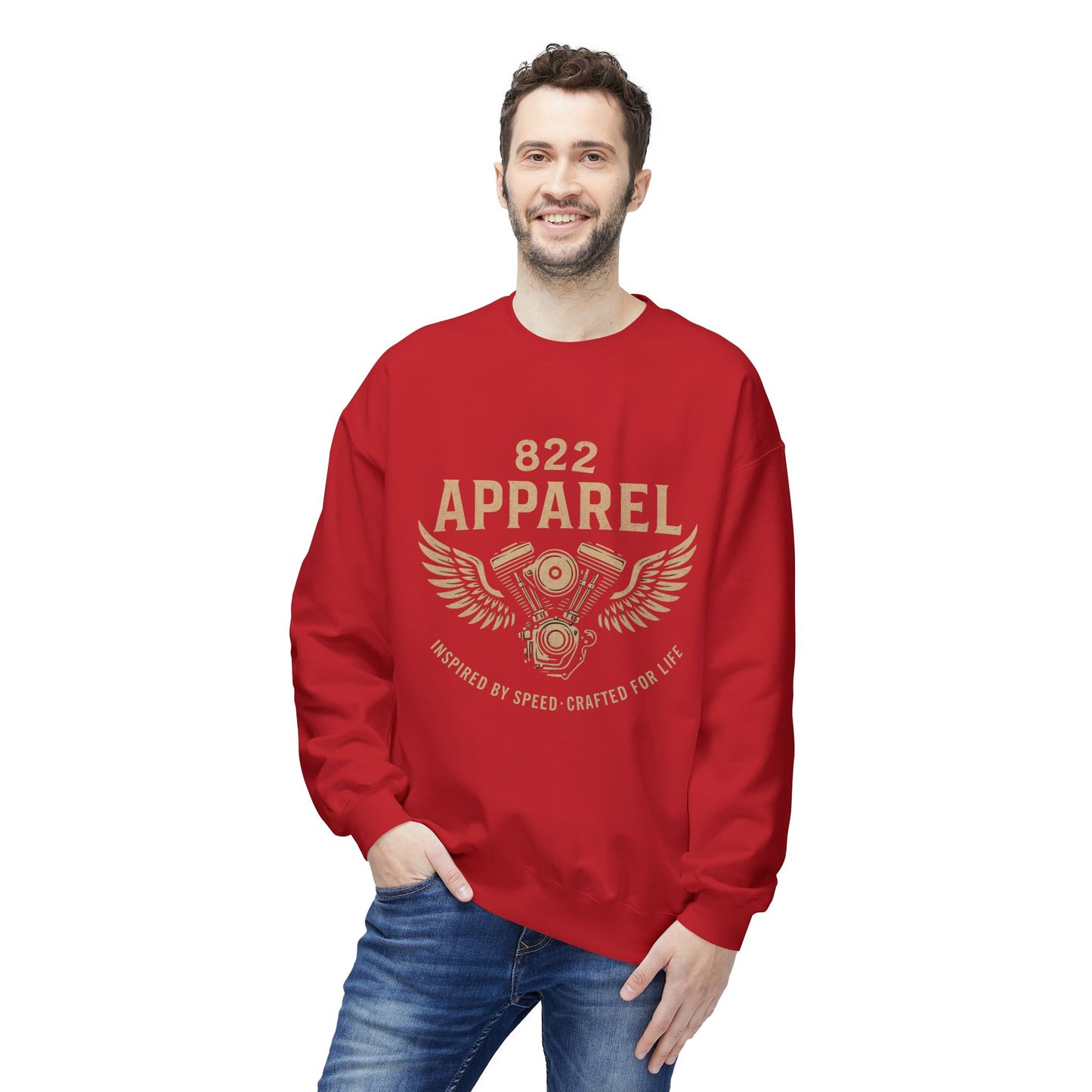 Vintage Inspired Motorcycle Fleece Sweatshirt - 822 Apparel