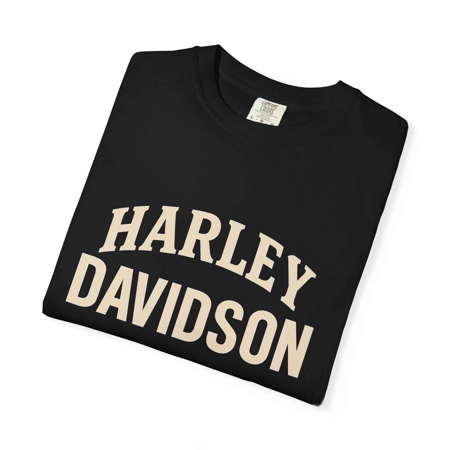 Harley Davidson Unisex Garment-Dyed T-Shirt, Vintage Motorcycle Tee, Biker Apparel, Casual Wear, Gift for Riders, Unique Graphic Tee