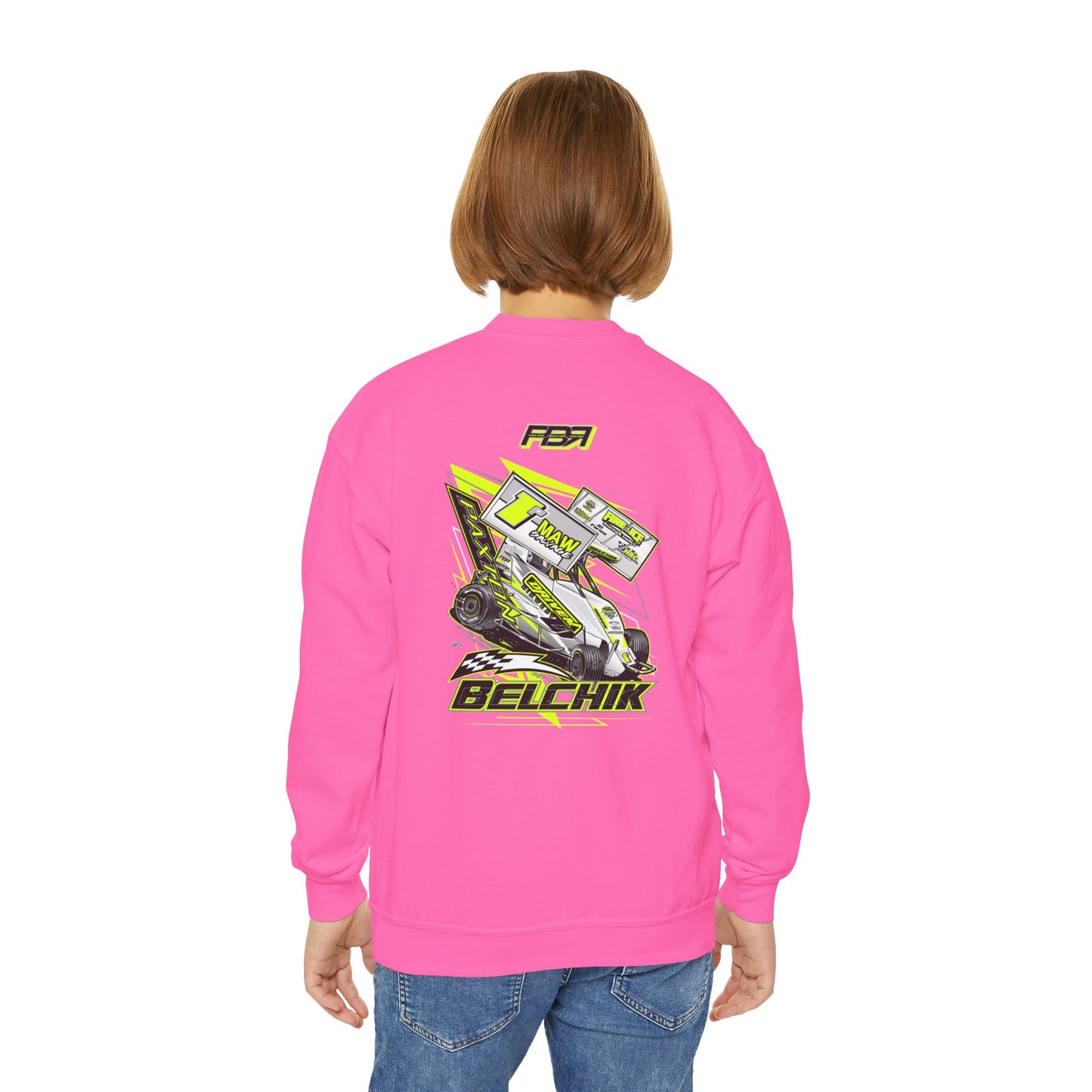 PBR Youth Crewneck Sweatshirt - Bold Racing Design for Young Fans