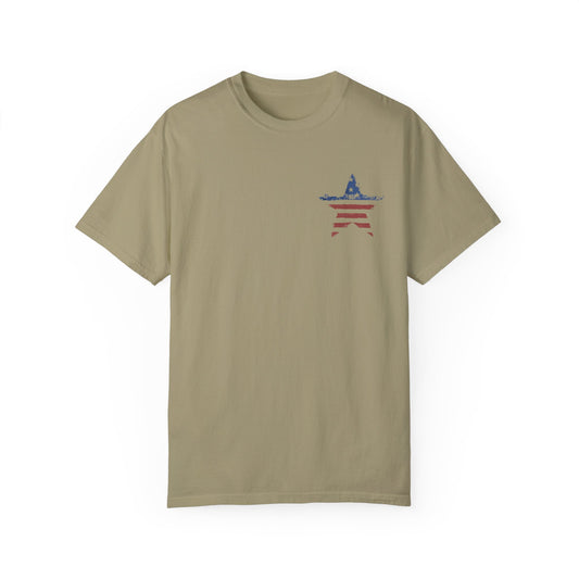 Patriotic Freedom T-shirt - Unisex Garment-Dyed Tee with Star & Liberty Design