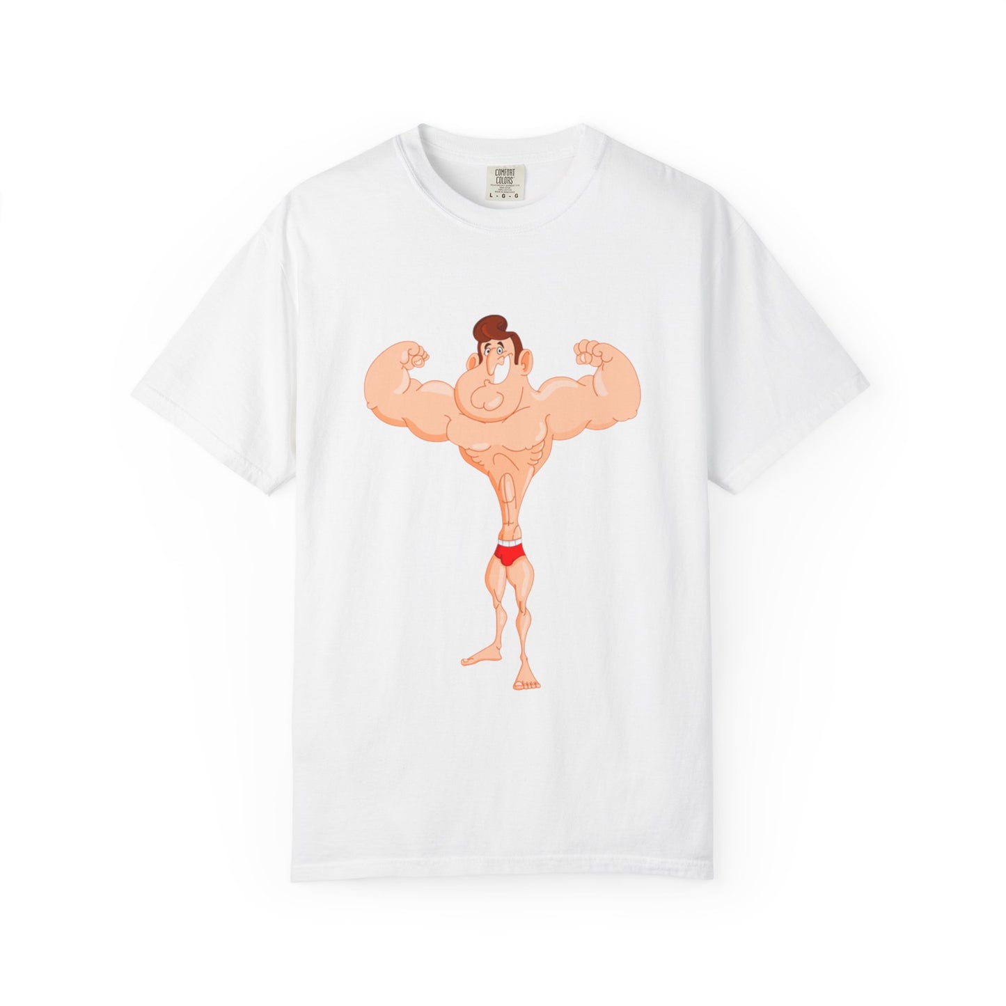 Fun Cartoon Muscle Man T-Shirt - Unisex Garment-Dyed Tee