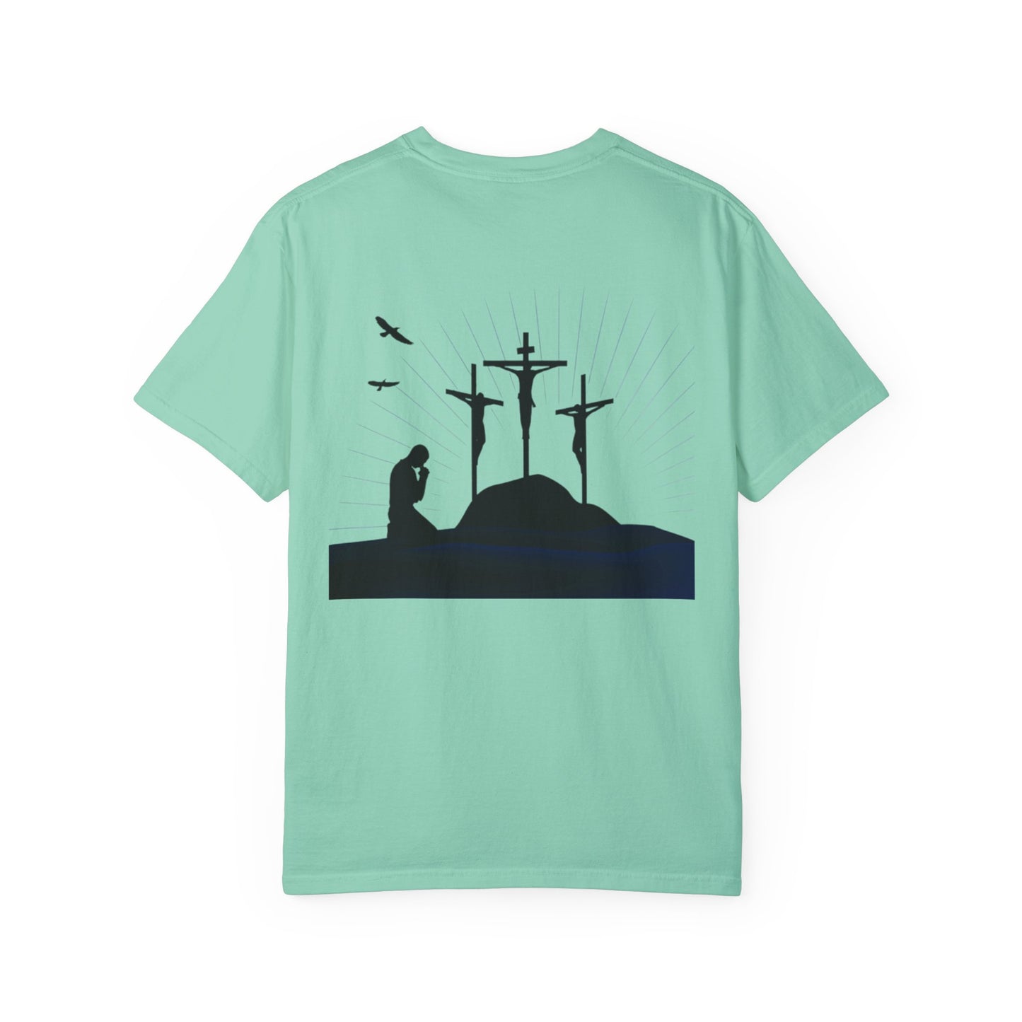 Faith-Inspired Unisex Garment-Dyed T-Shirt with Spiritual Artwork