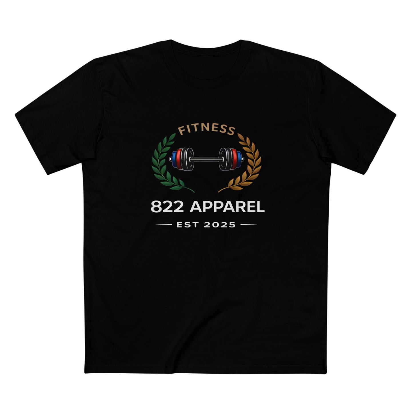 Fitness Barbell T-Shirt – 822 Apparel EST 2025 Casual Gym Tee