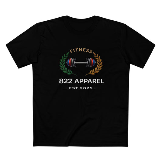 Fitness Barbell T-Shirt – 822 Apparel EST 2025 Casual Gym Tee